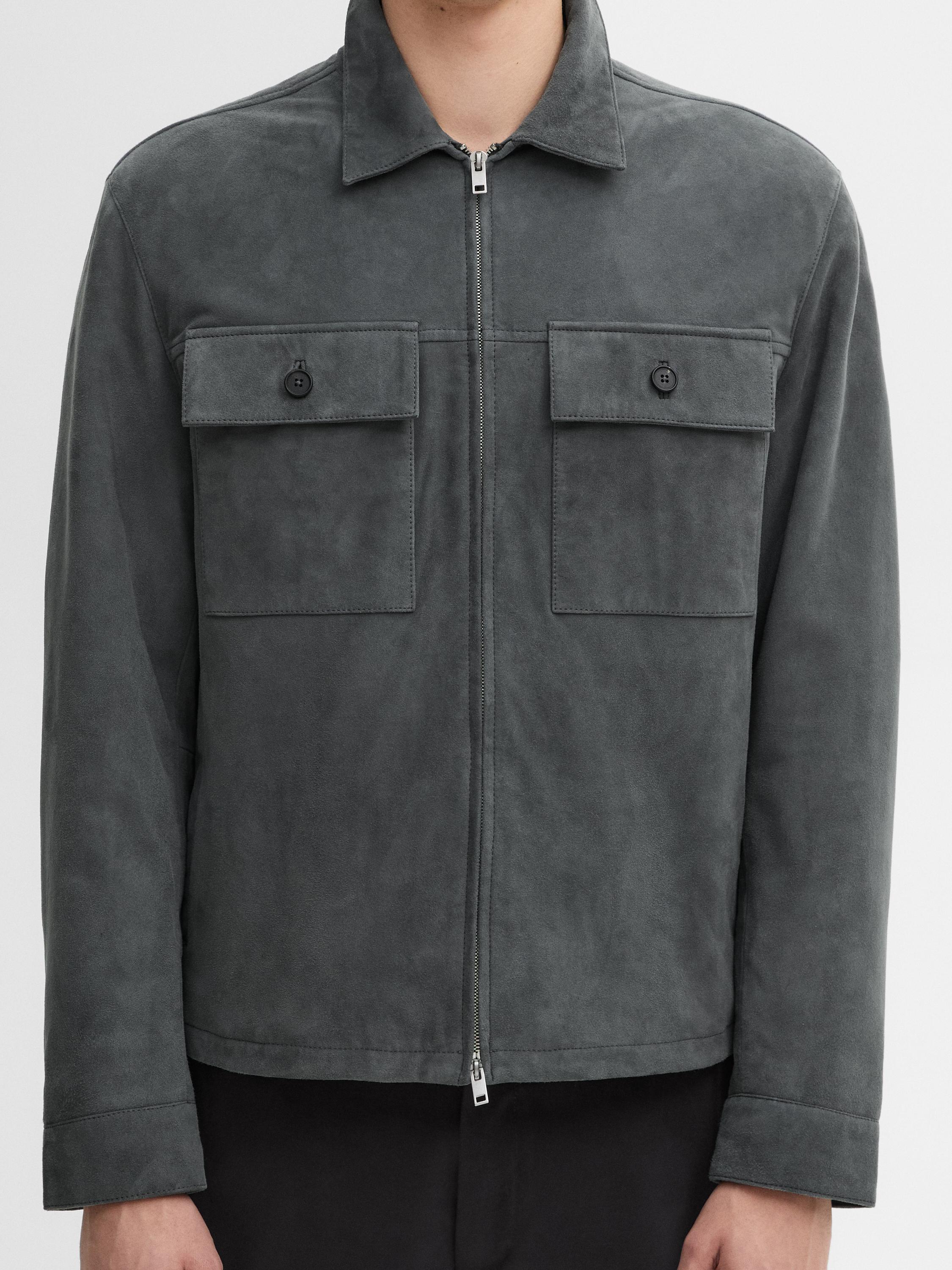 Short suede leather jacket