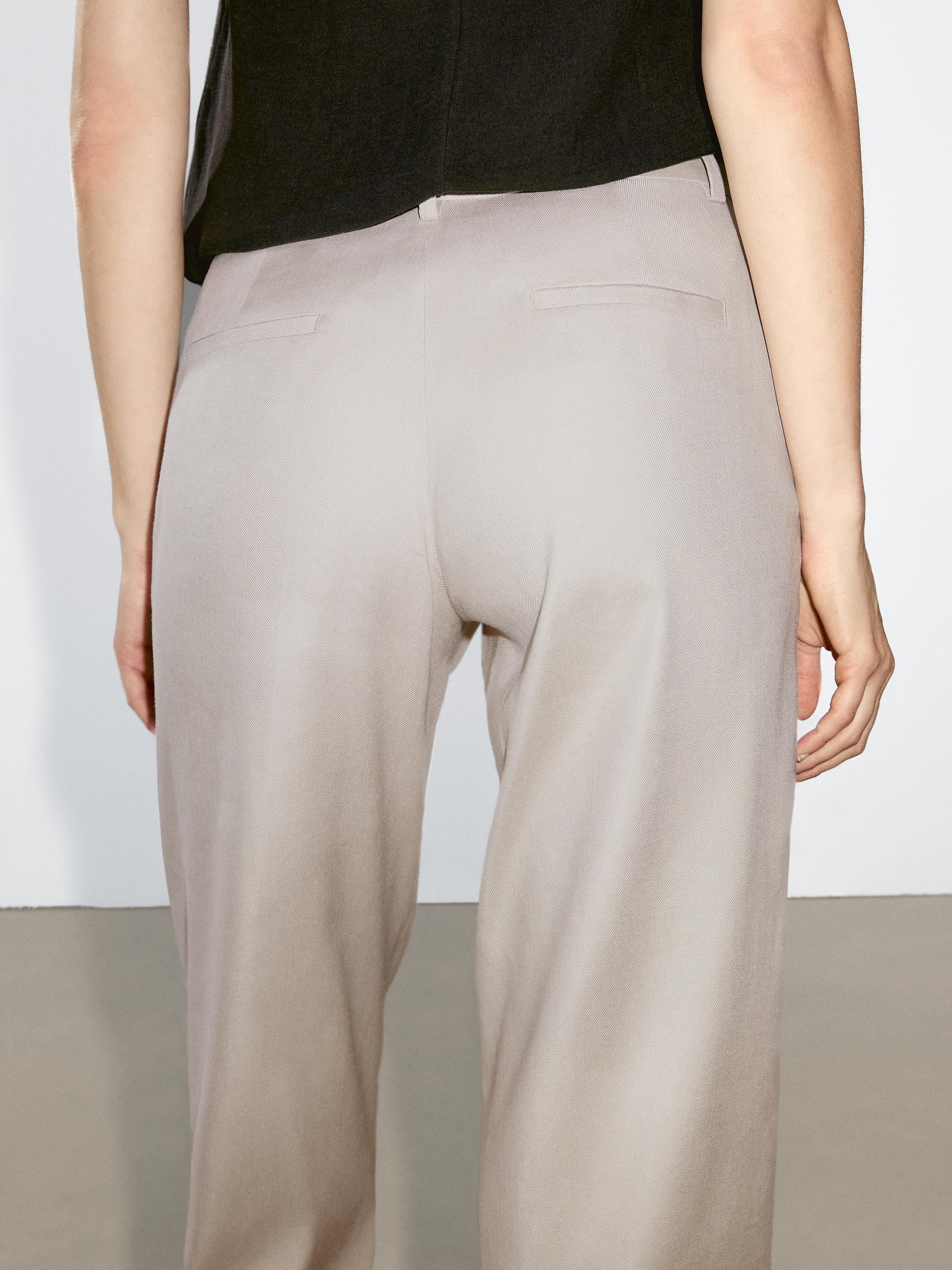 Pantaloni stretch in lino