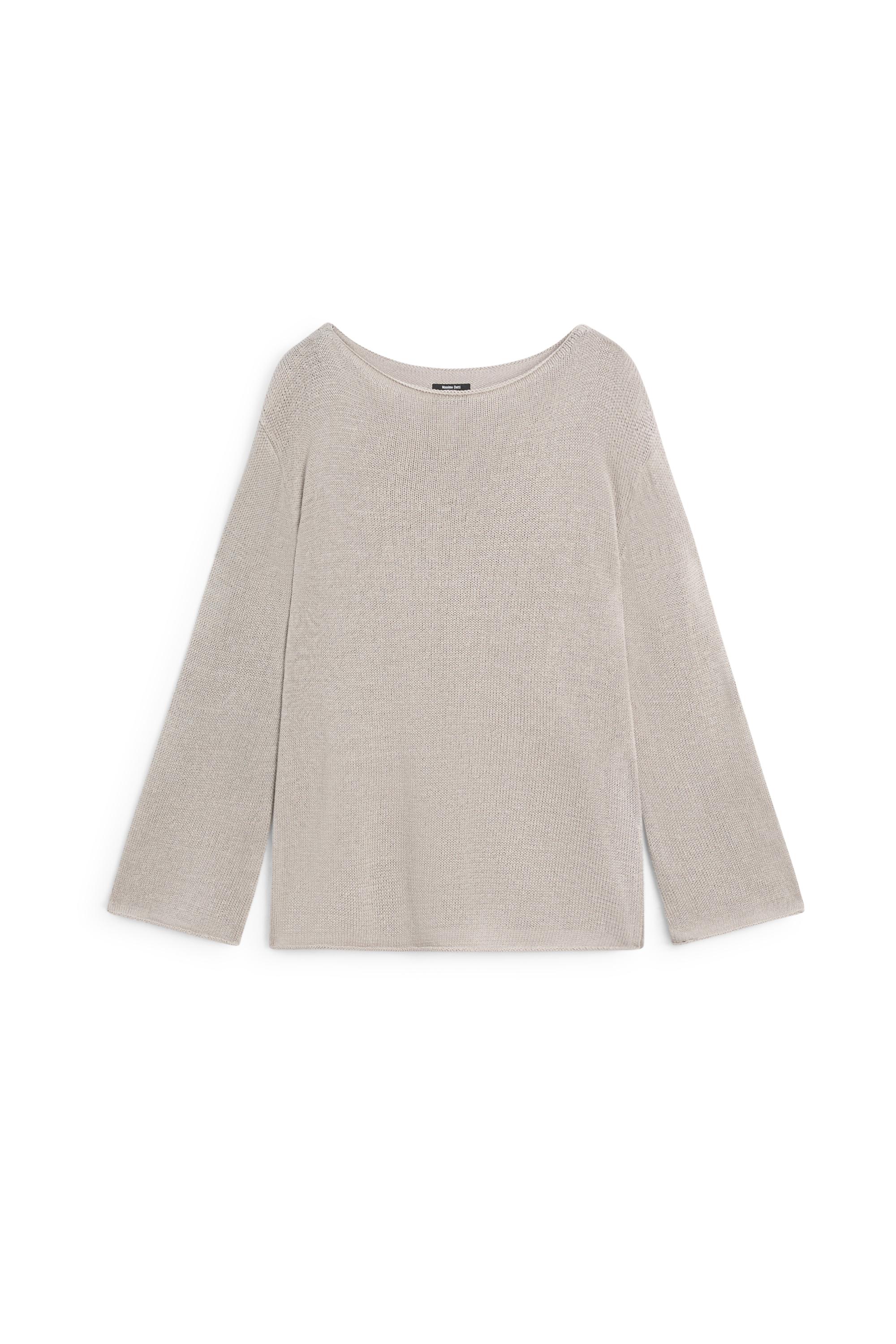 100% mercerised cotton sweater — STONE