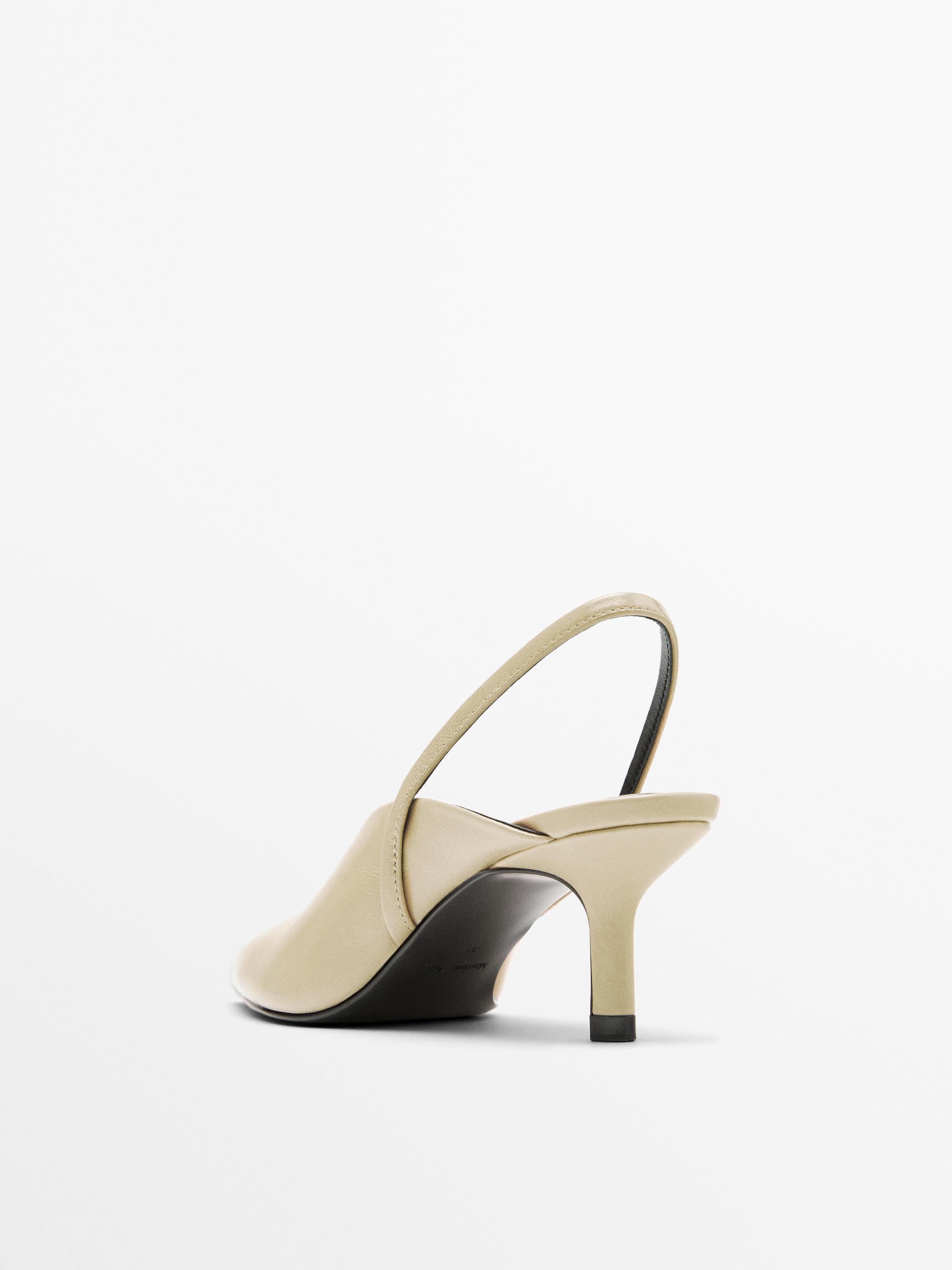 High-heel slingback shoes — CREAM