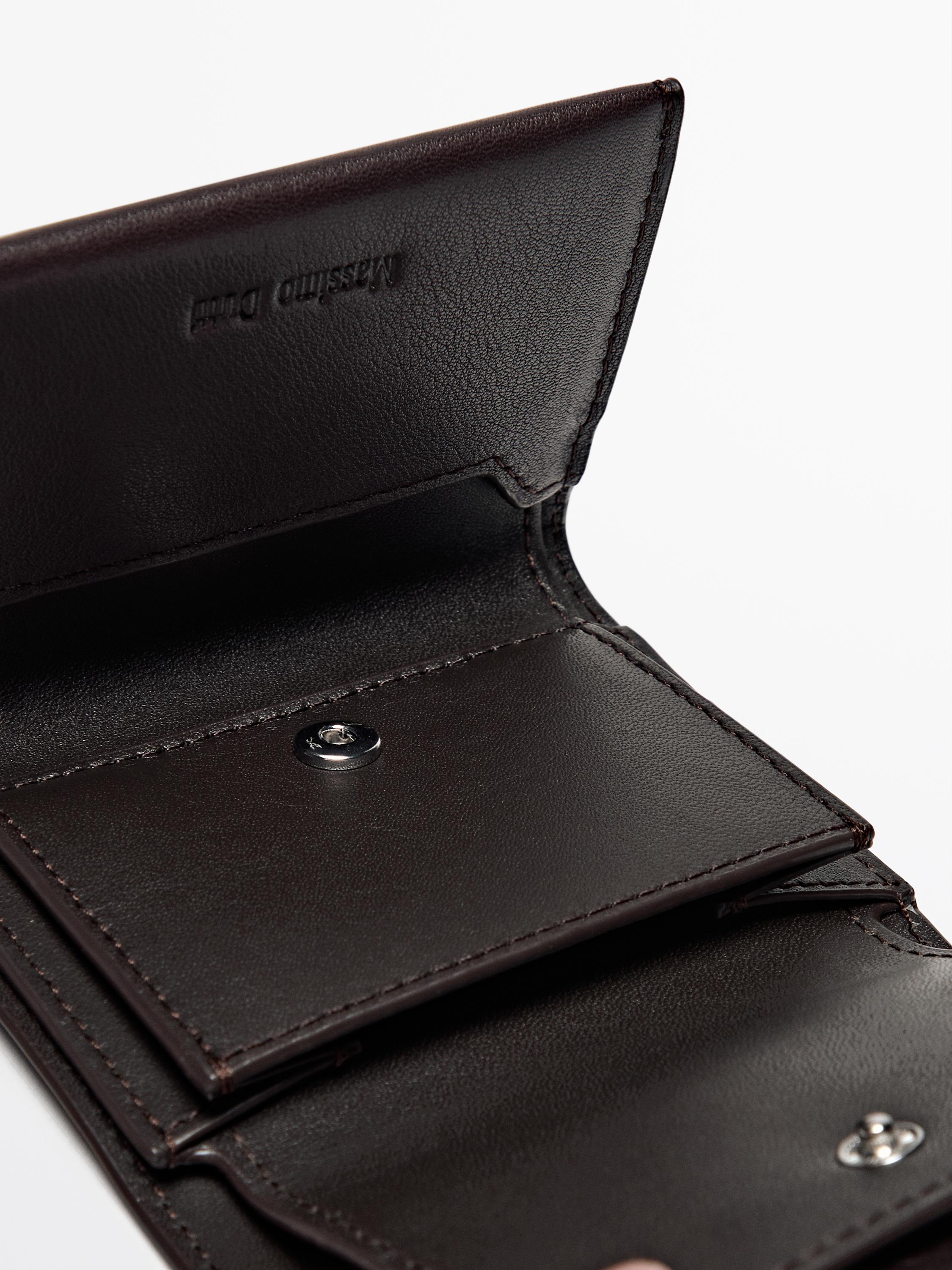 Compact nappa leather wallet