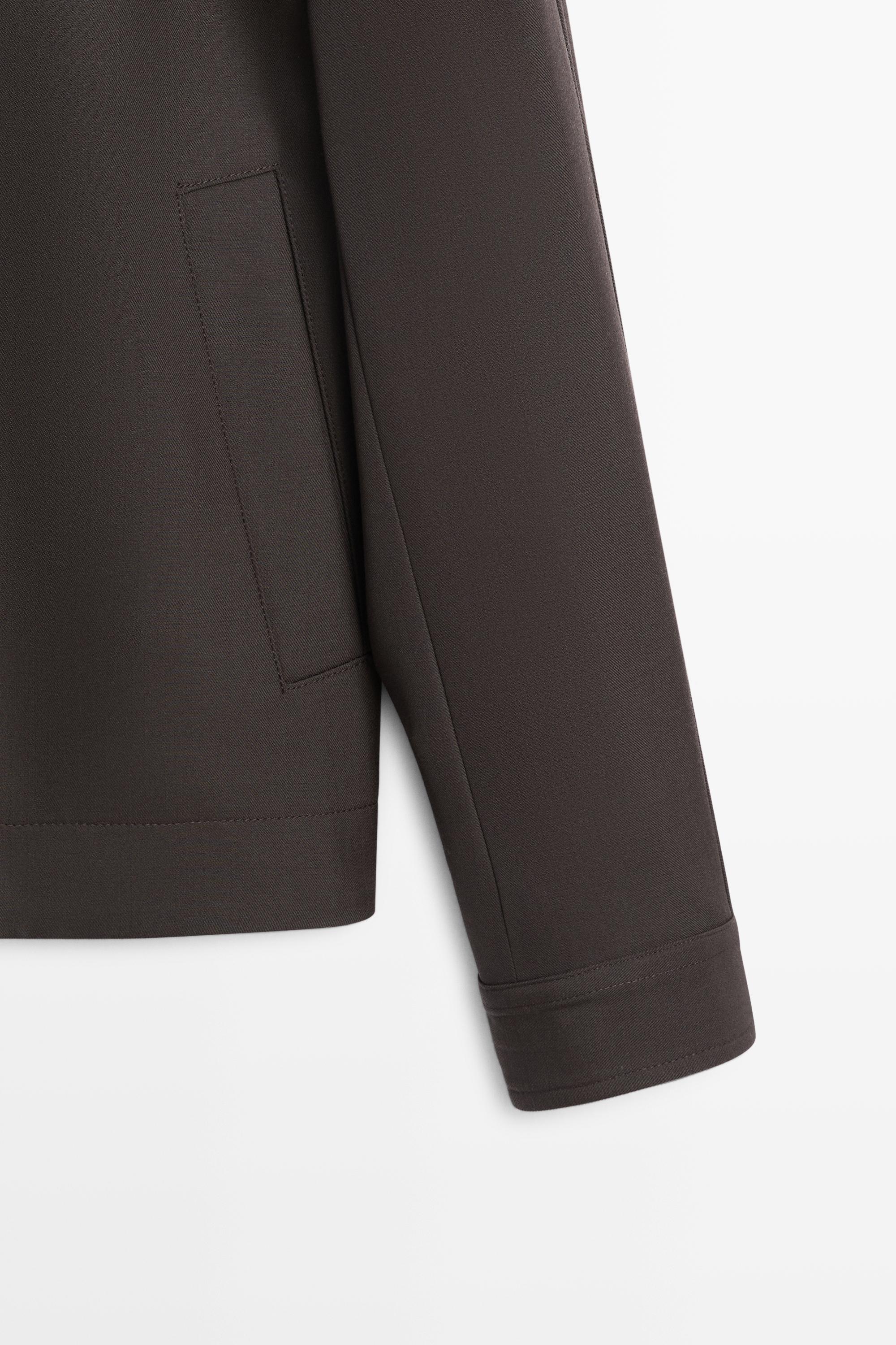 100% cool wool total look jacket — BROWN