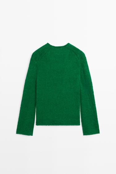Cotton-blend knit sweater — GREEN 6