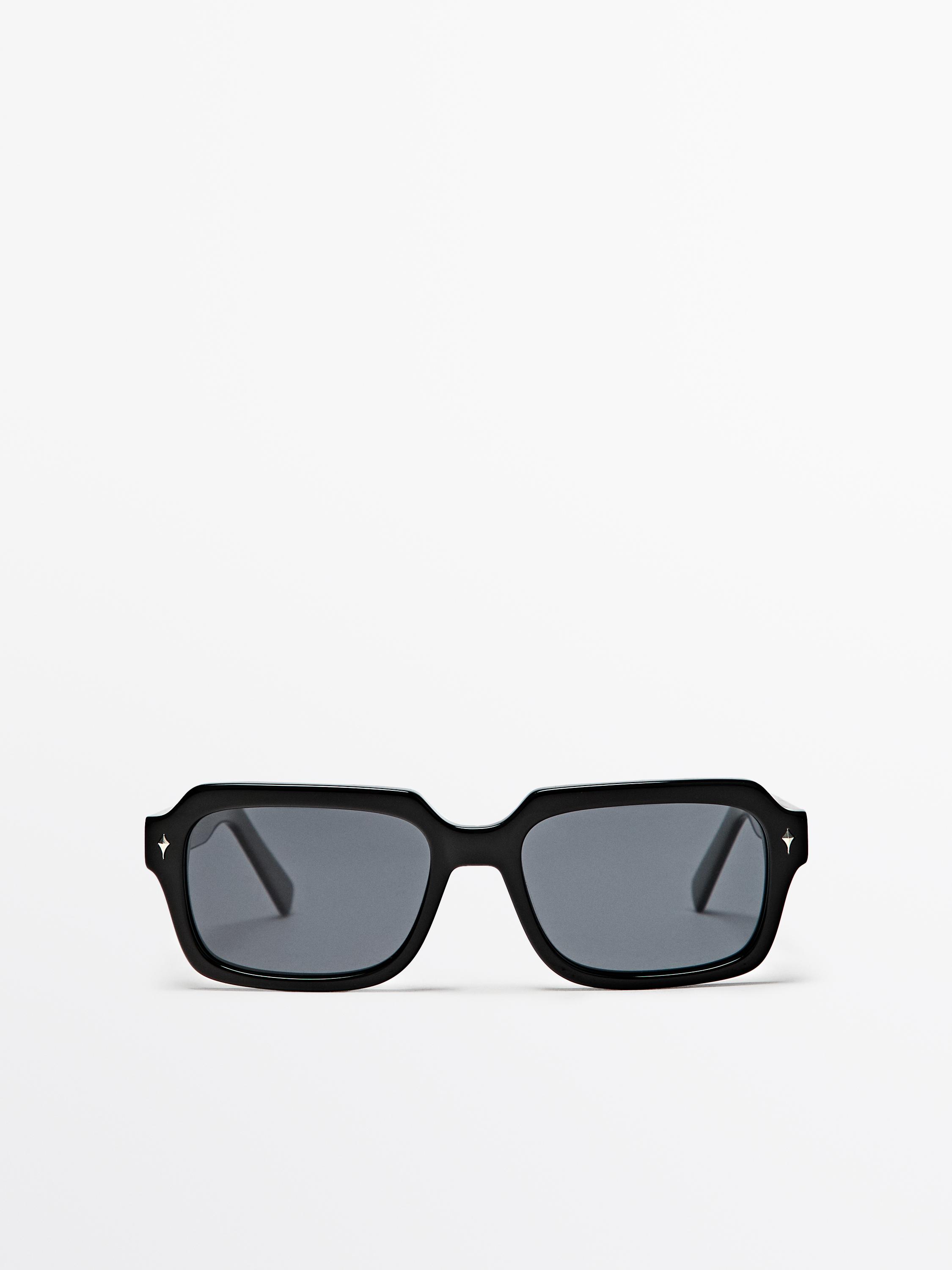 Rectangular sunglasses — BLACK
