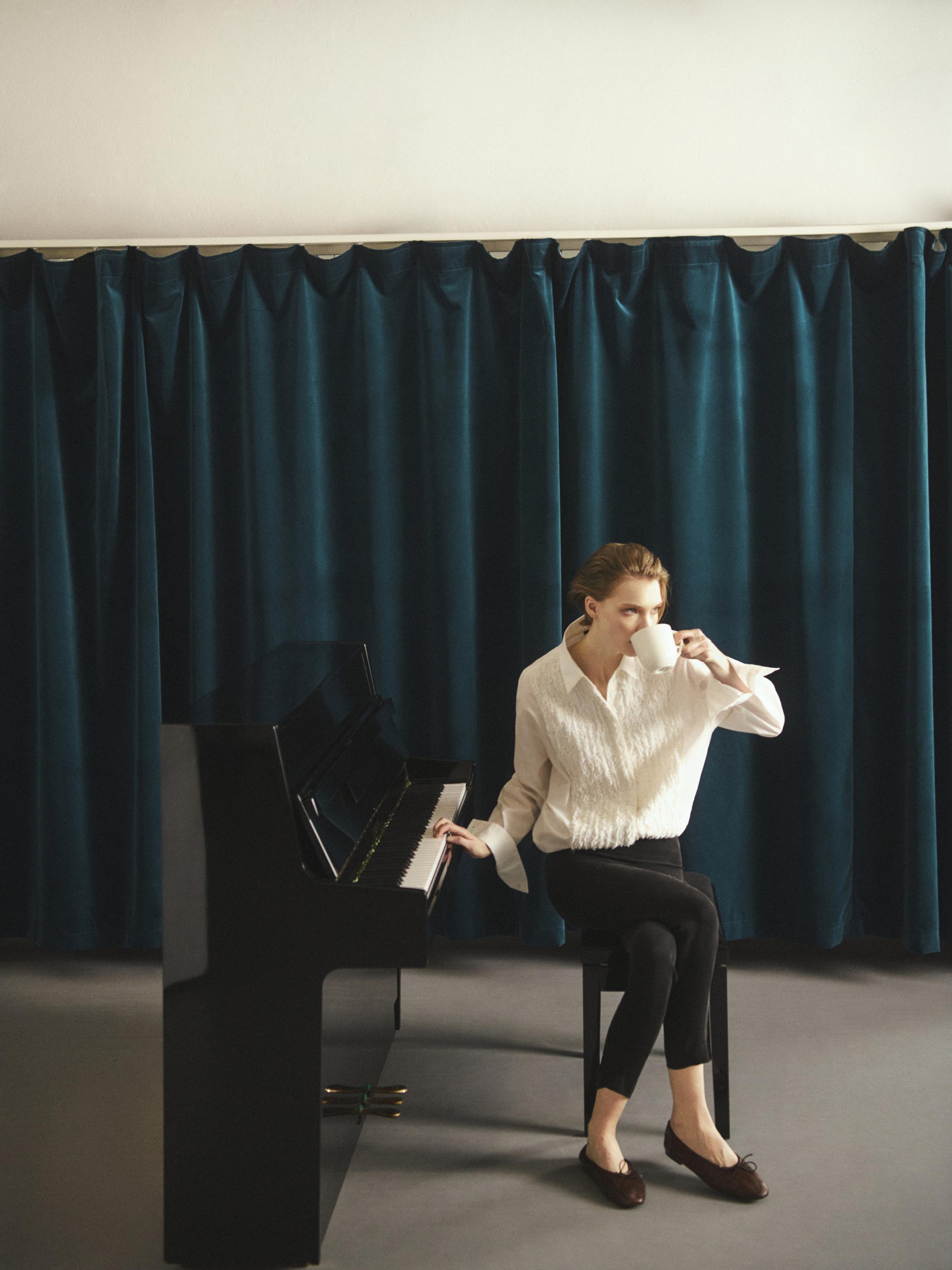 Chemise plastron avec broderies