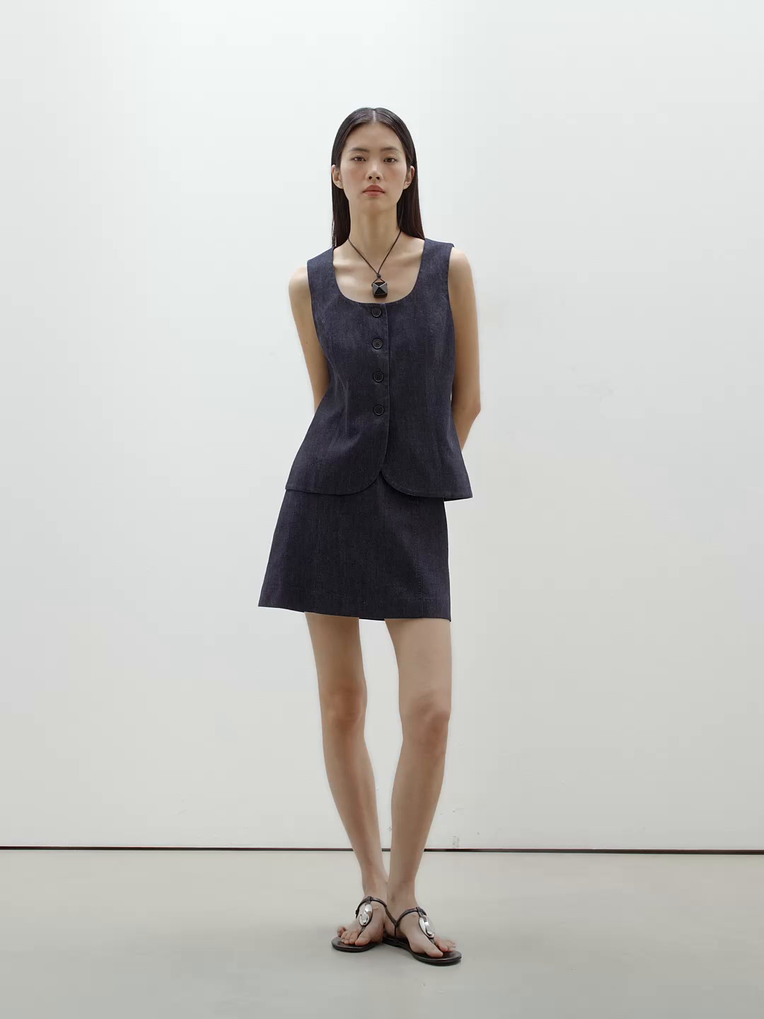 100% cotton denim waistcoat