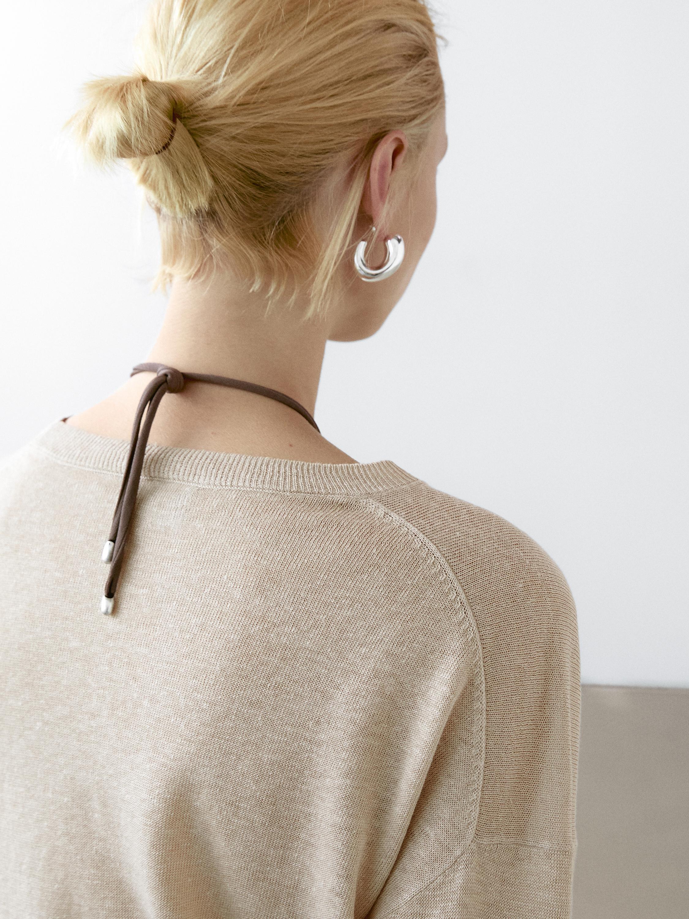 100% linen oversize knit sweater