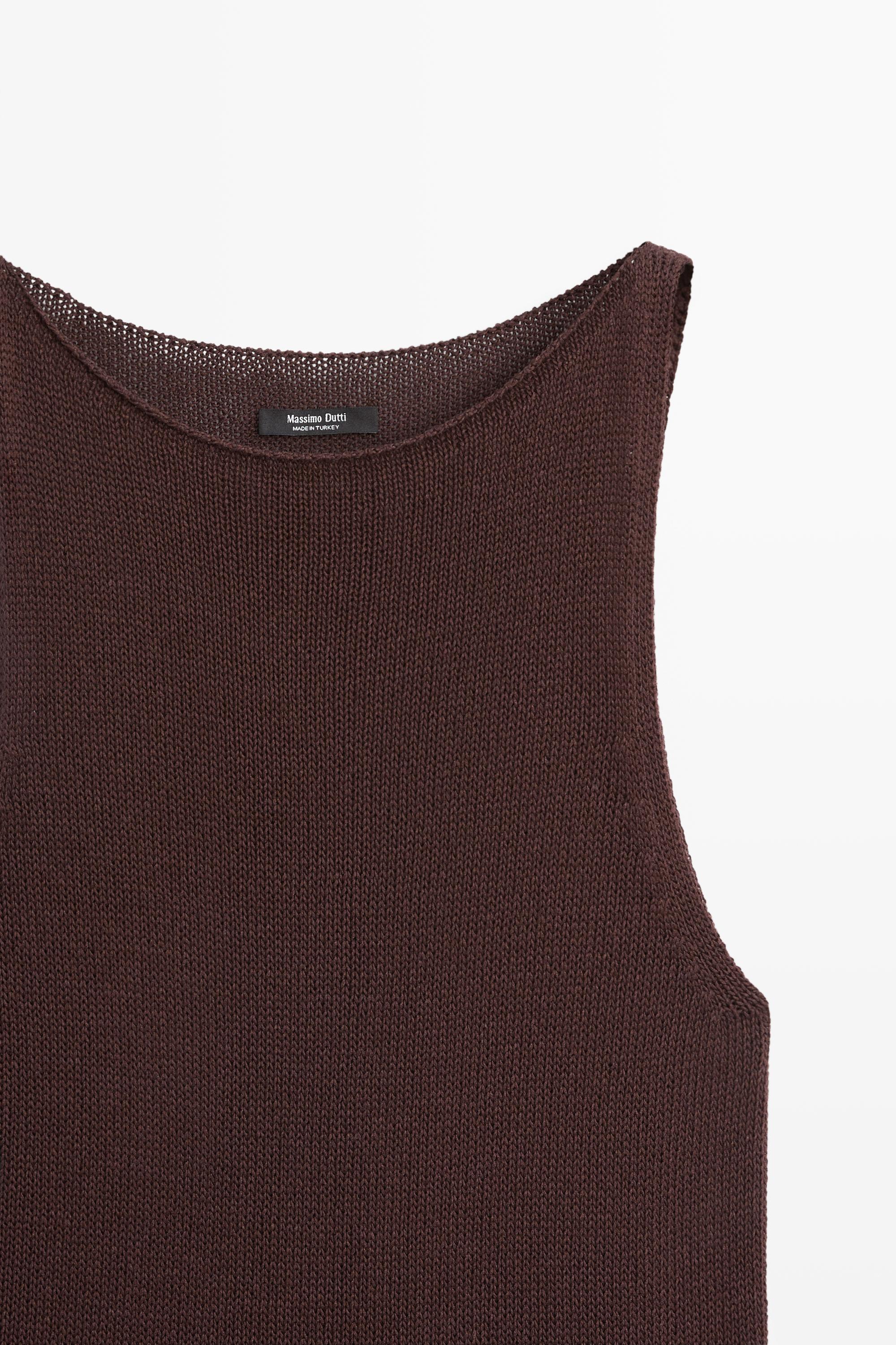 Fine-knit halter top — Chocolate