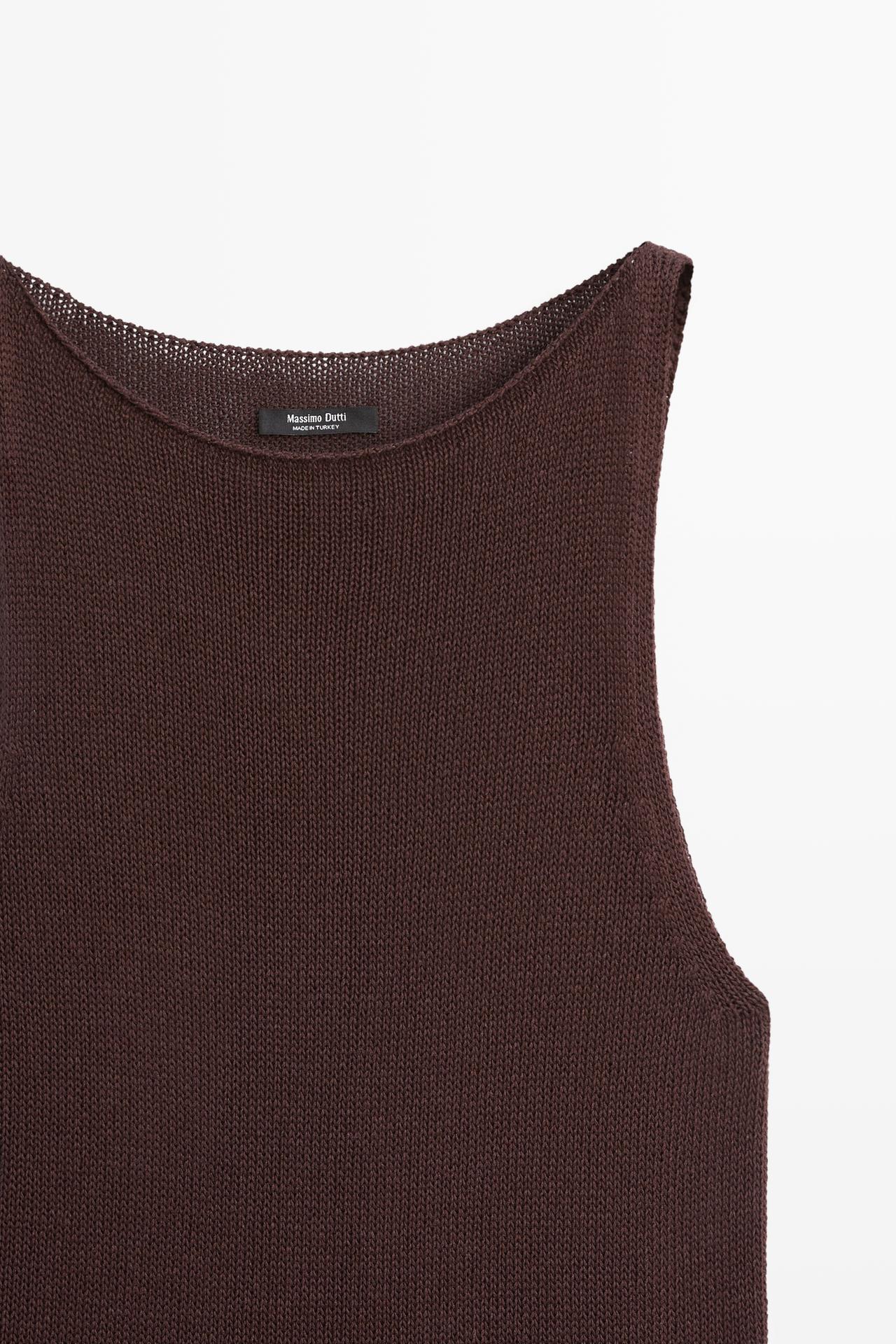Fine-knit halter top — Chocolate