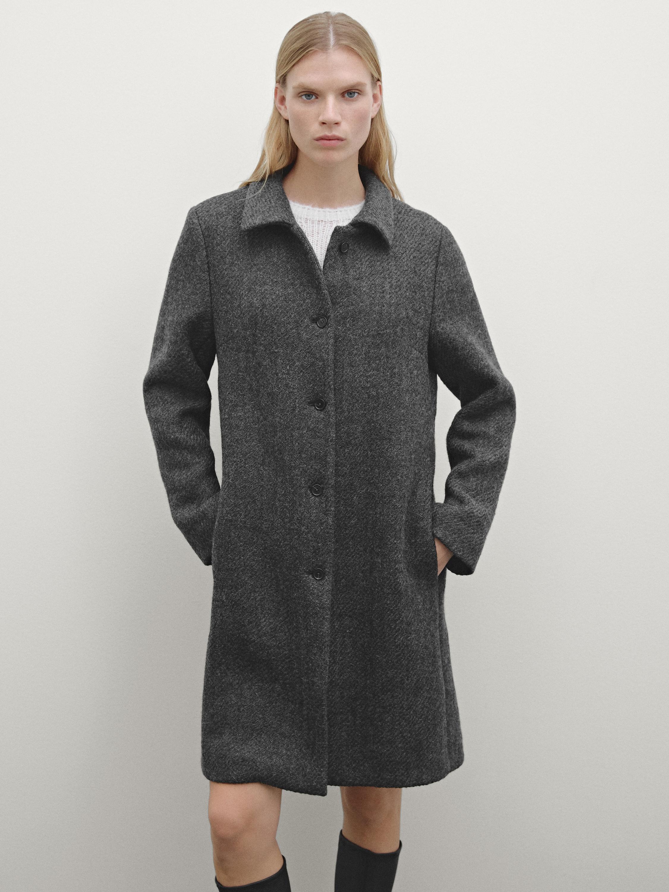 Cappotto lungo in misto lana