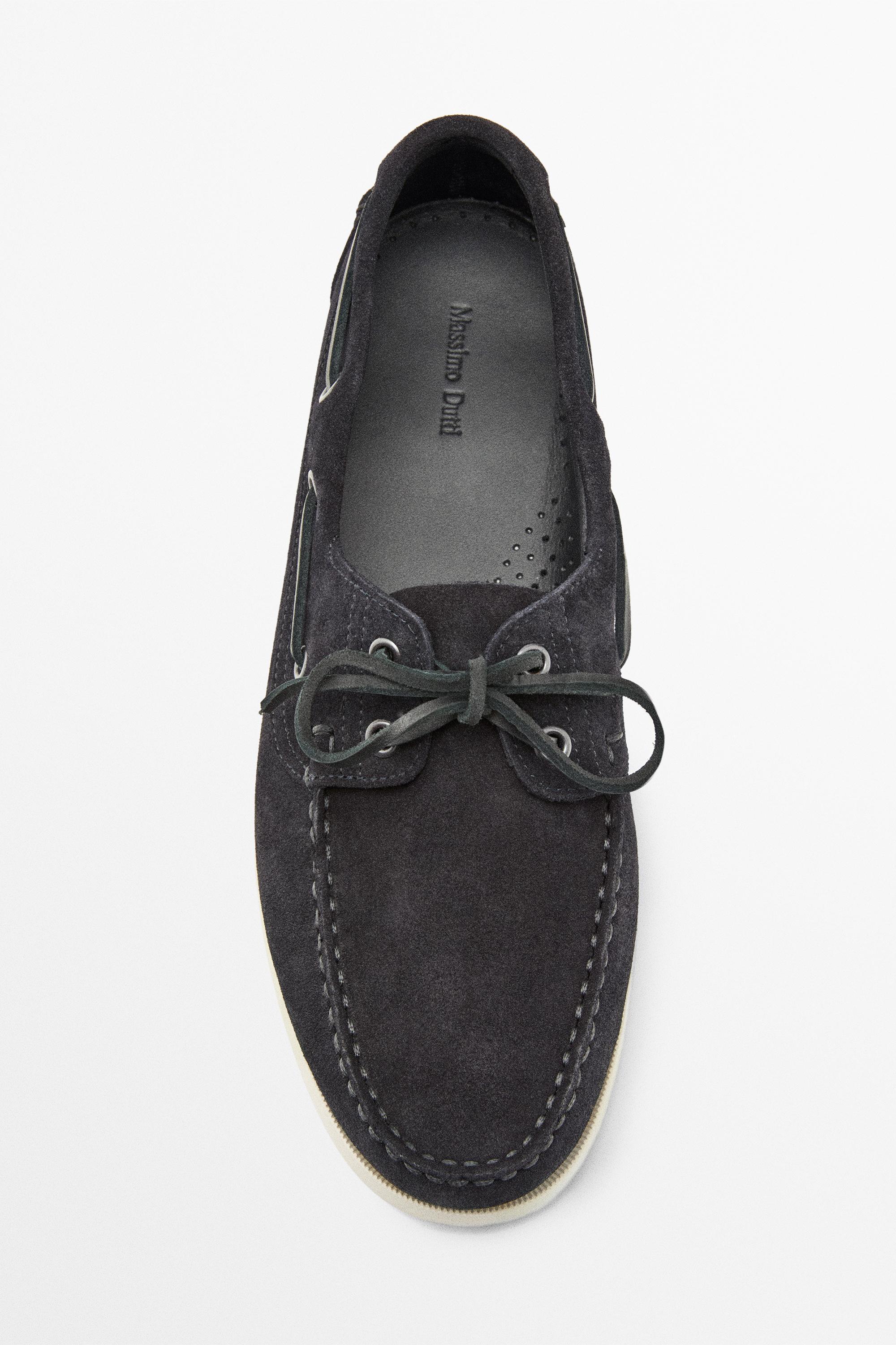 Leather deck shoes — Dark blue