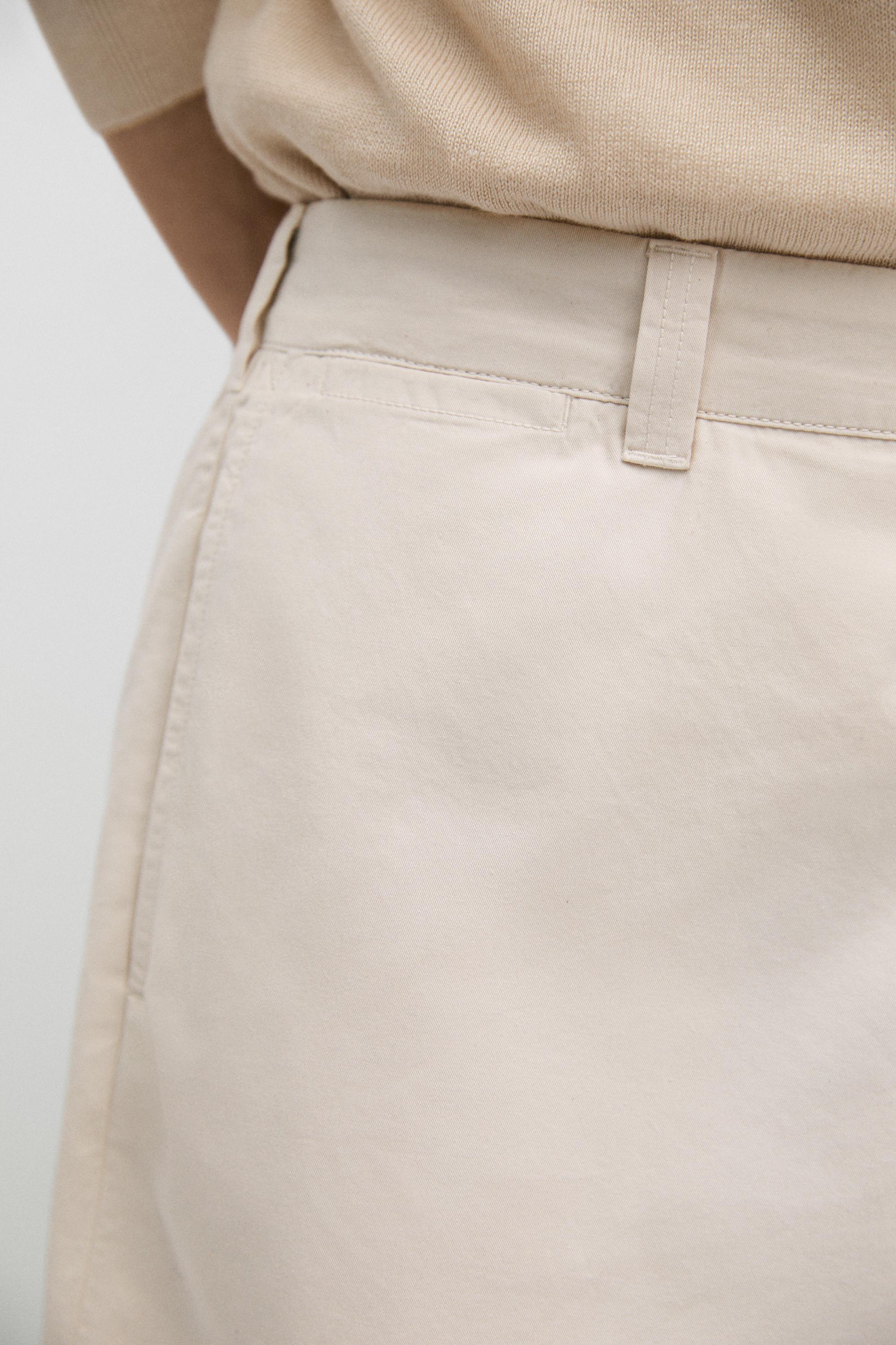Cotton Bermuda shorts with waist detail — SAND