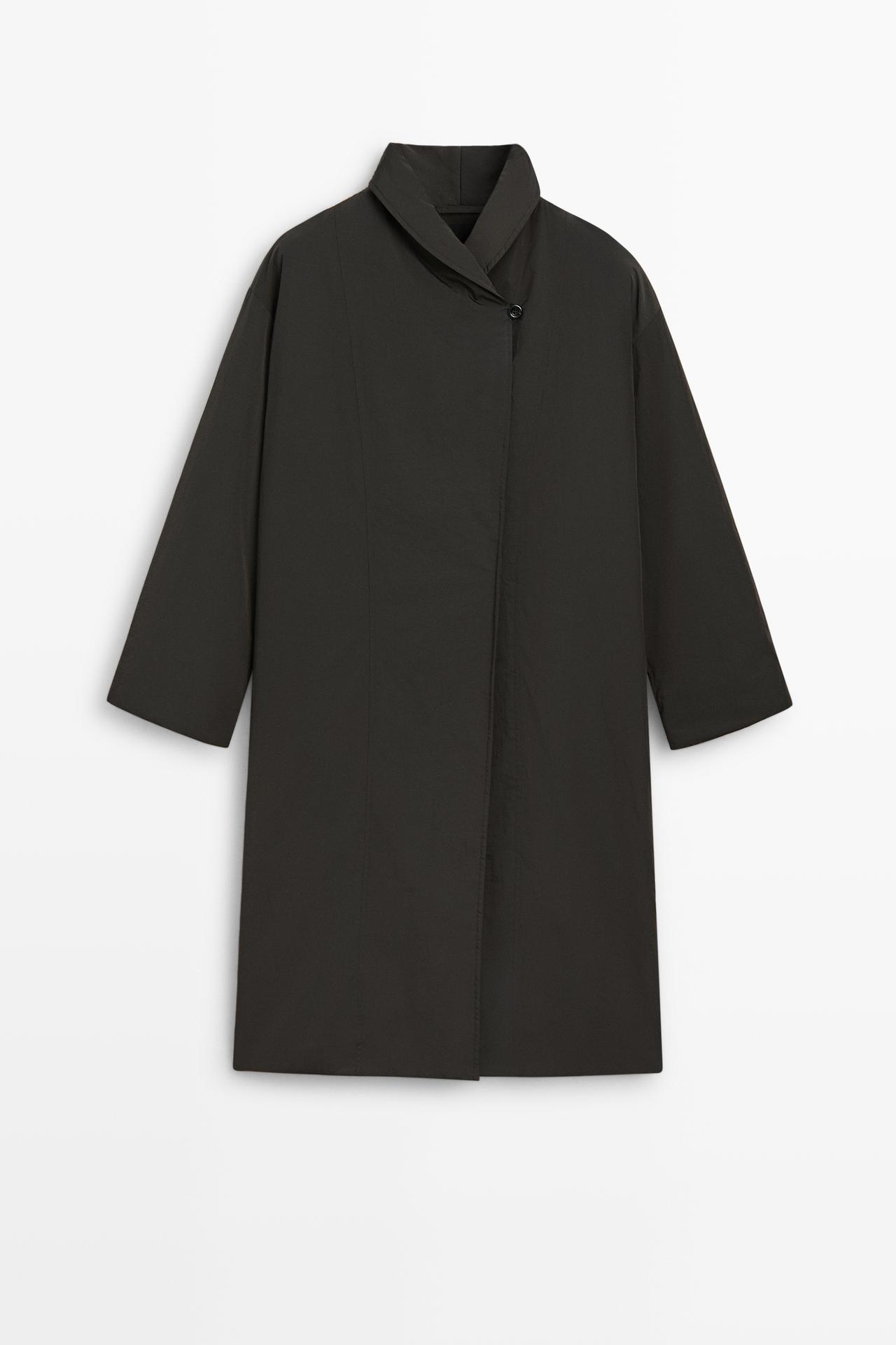 Long quilted parka — MOLE BROWN