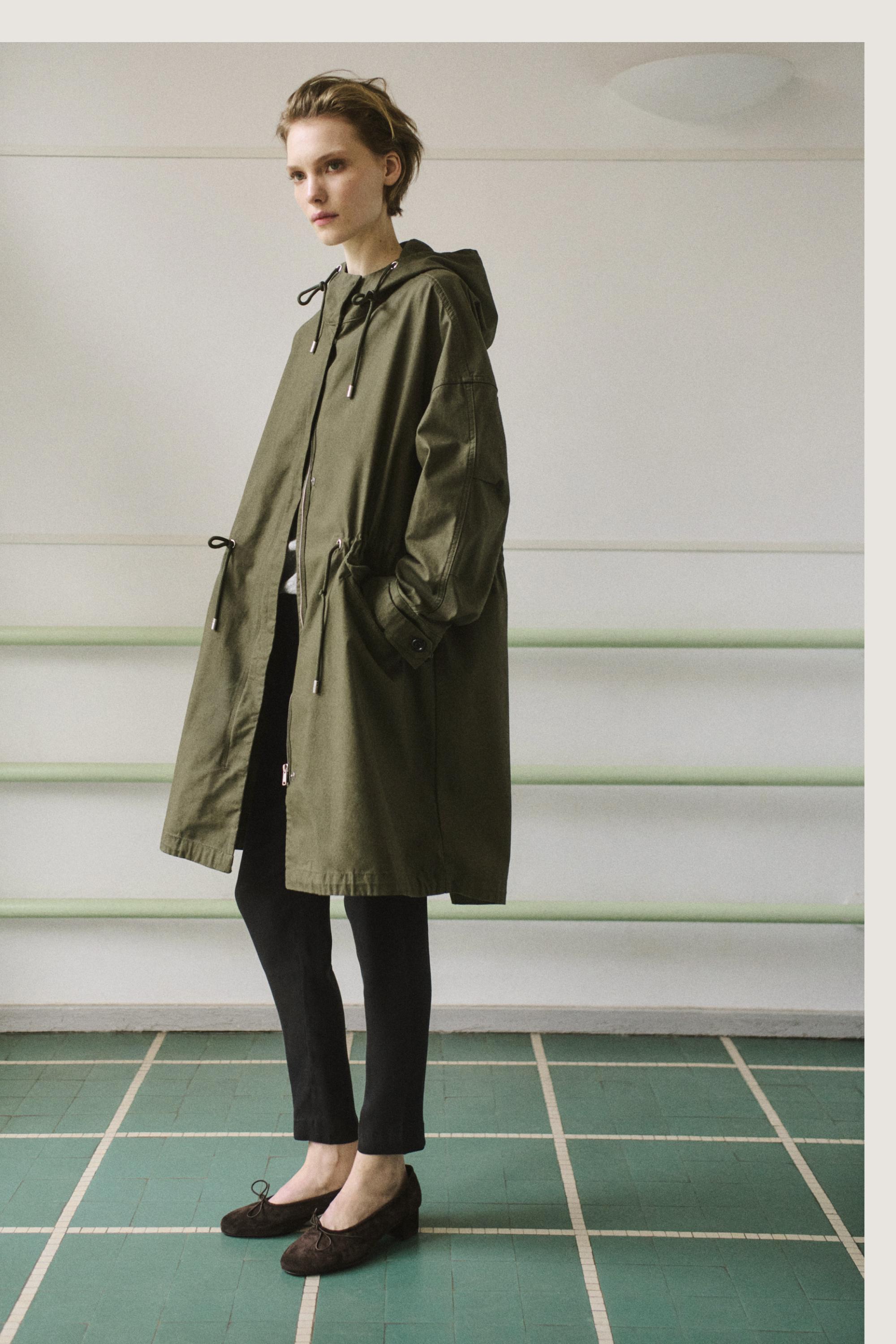 Long cotton parka — GREEN