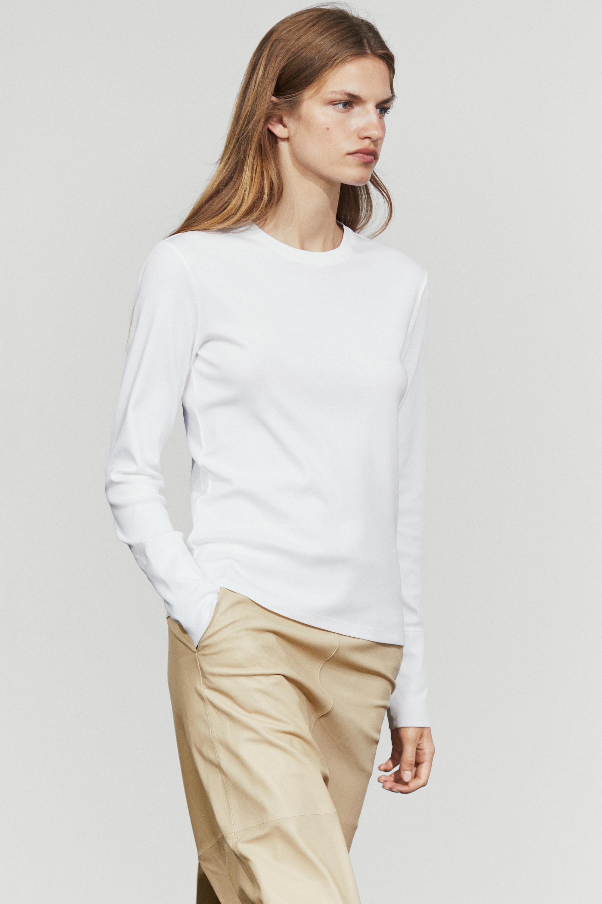 Nappa leather midi skirt — Vanilla
