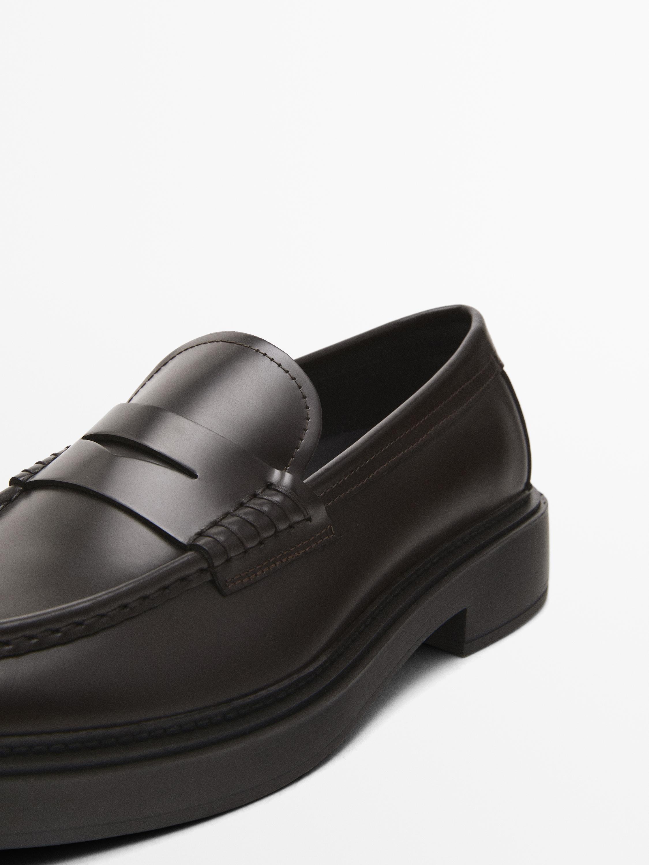 Leather penny loafers