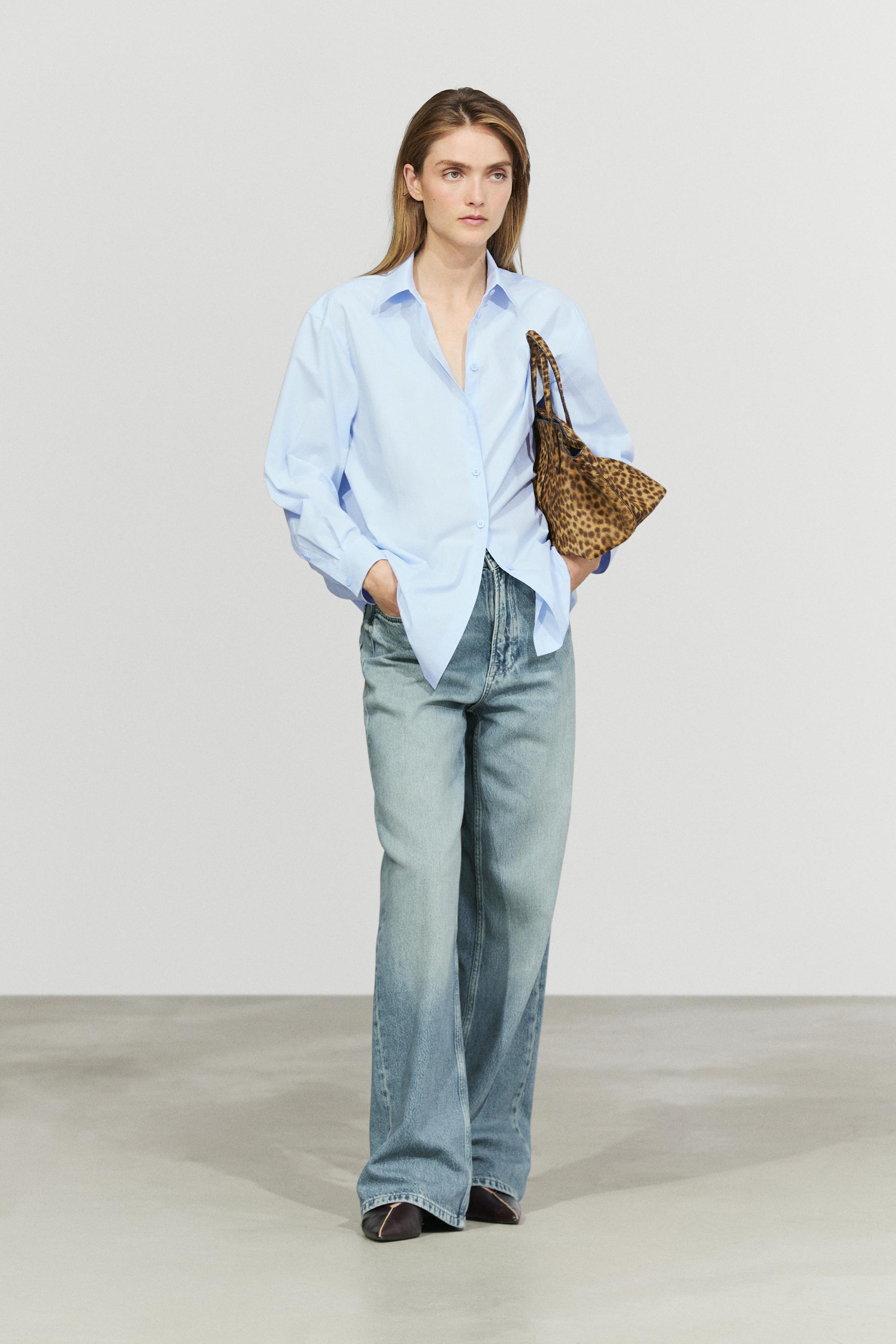 100% cotton poplin shirt — SKY BLUE