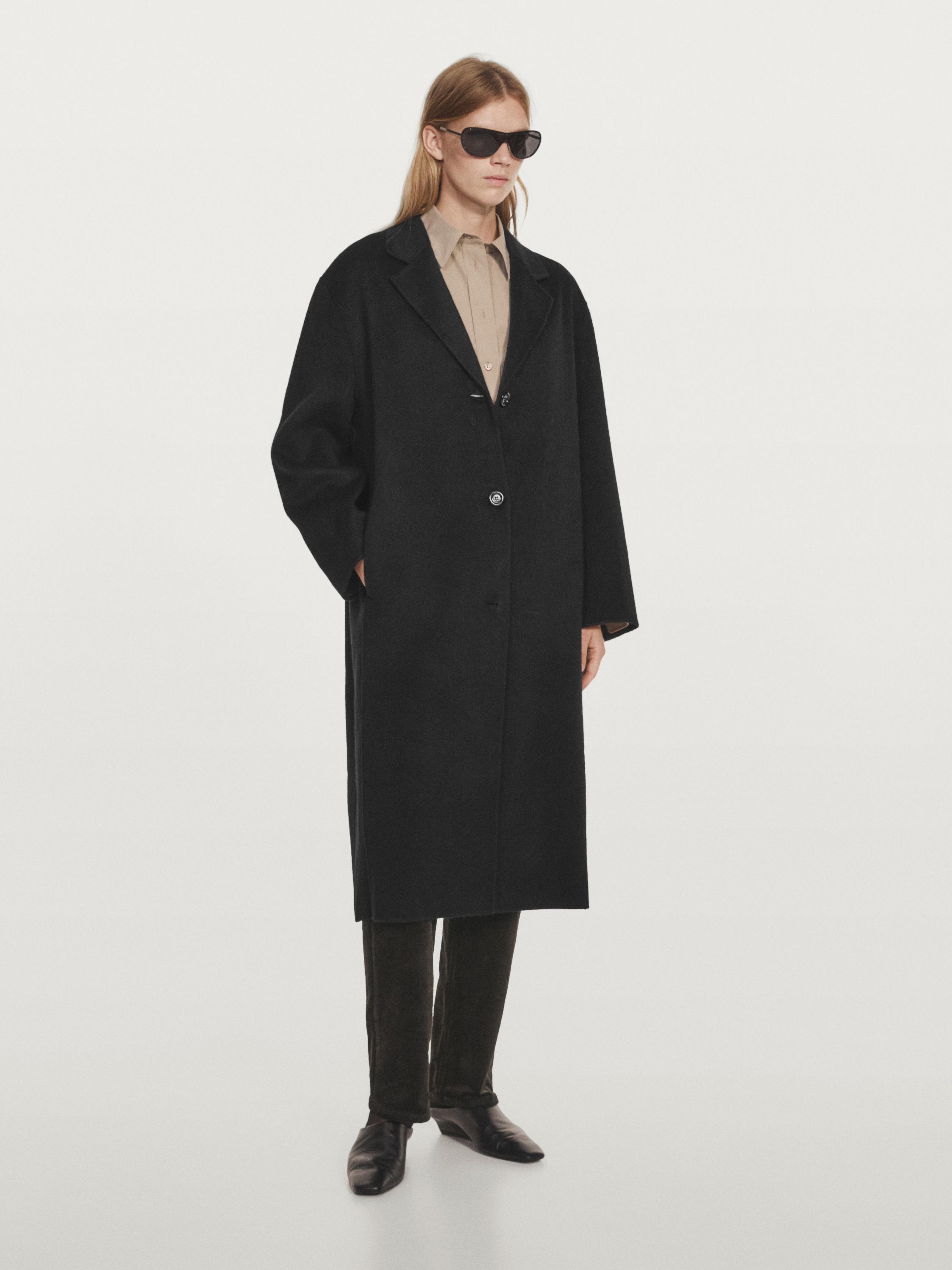 Long wool blend coat