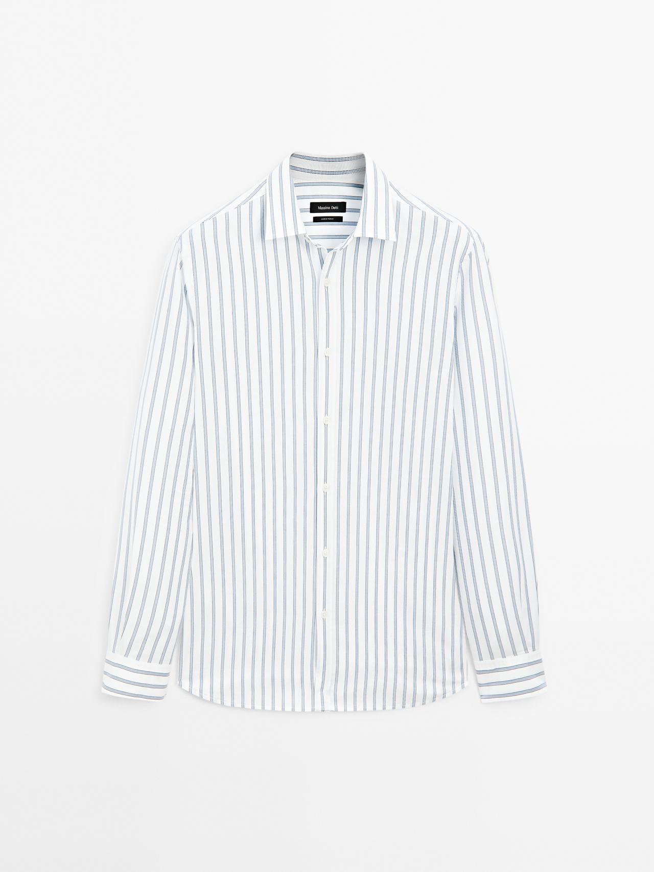 Massimo Dutti - Herre - Slim Fit Skjorte I 100% Bomuld - Hvid - S