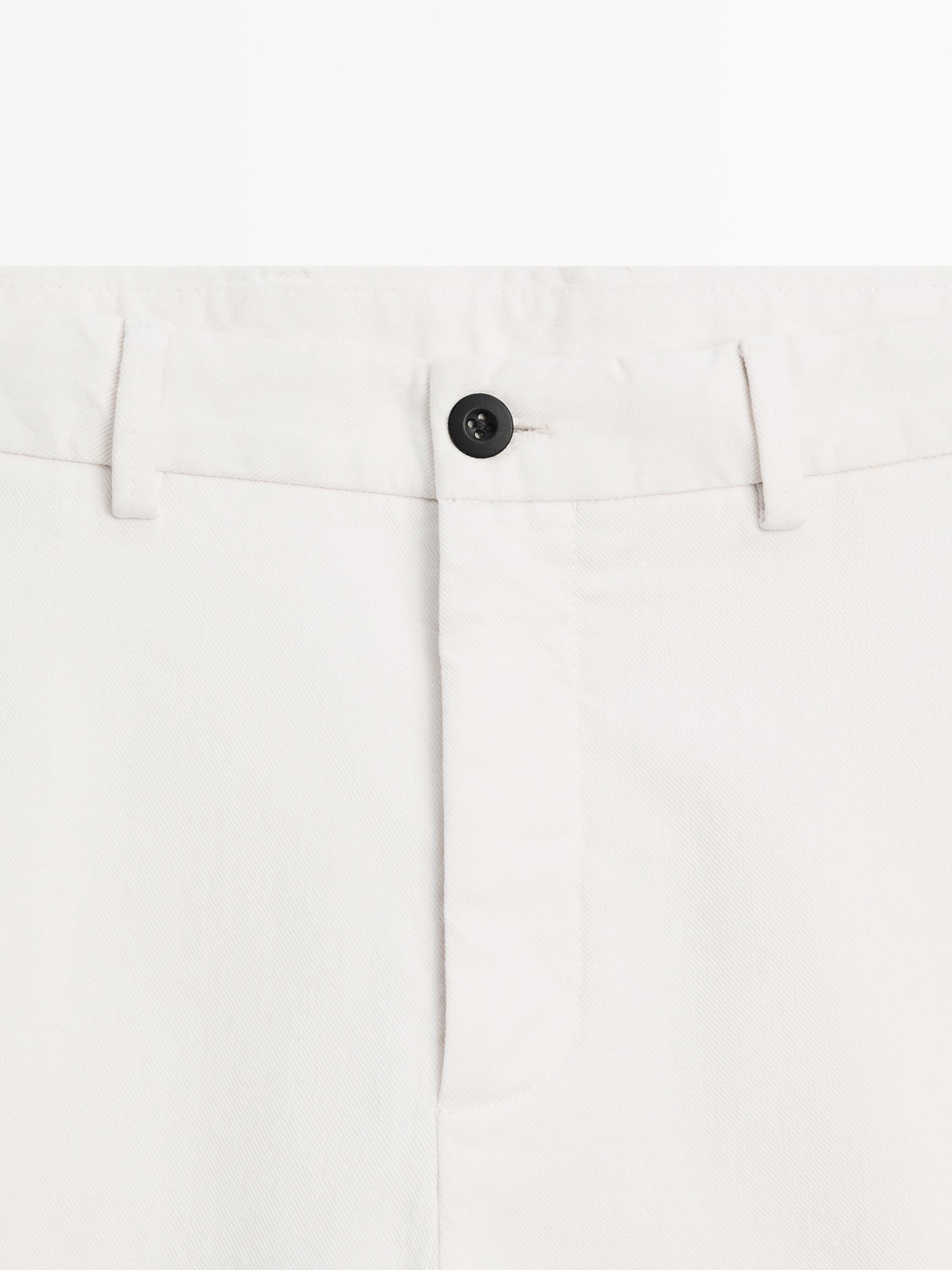 Cotton twill pants with elasticated waistband — Off white