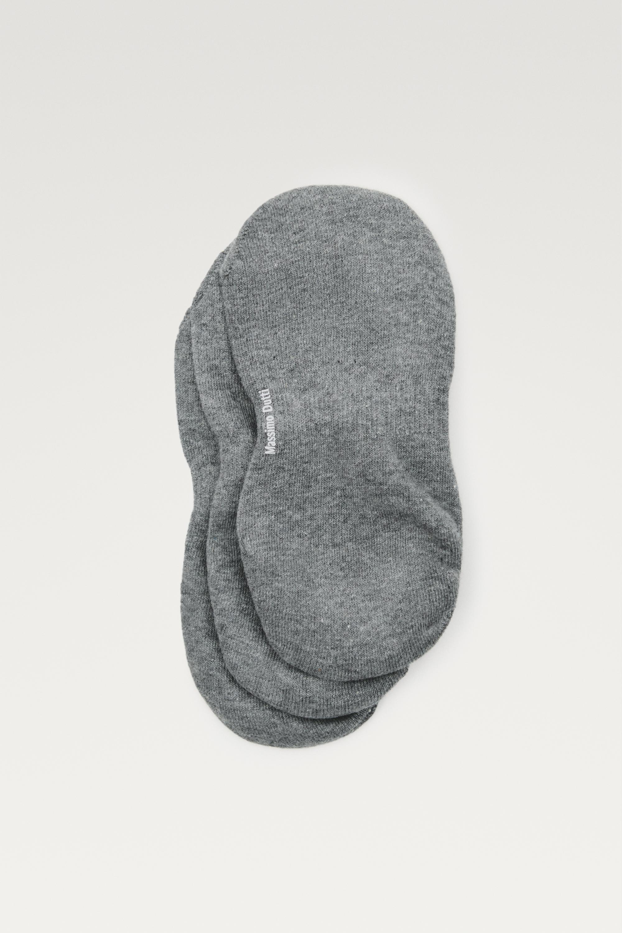 Pack of 3 pairs of no-show cotton blend socks — CHARCOAL