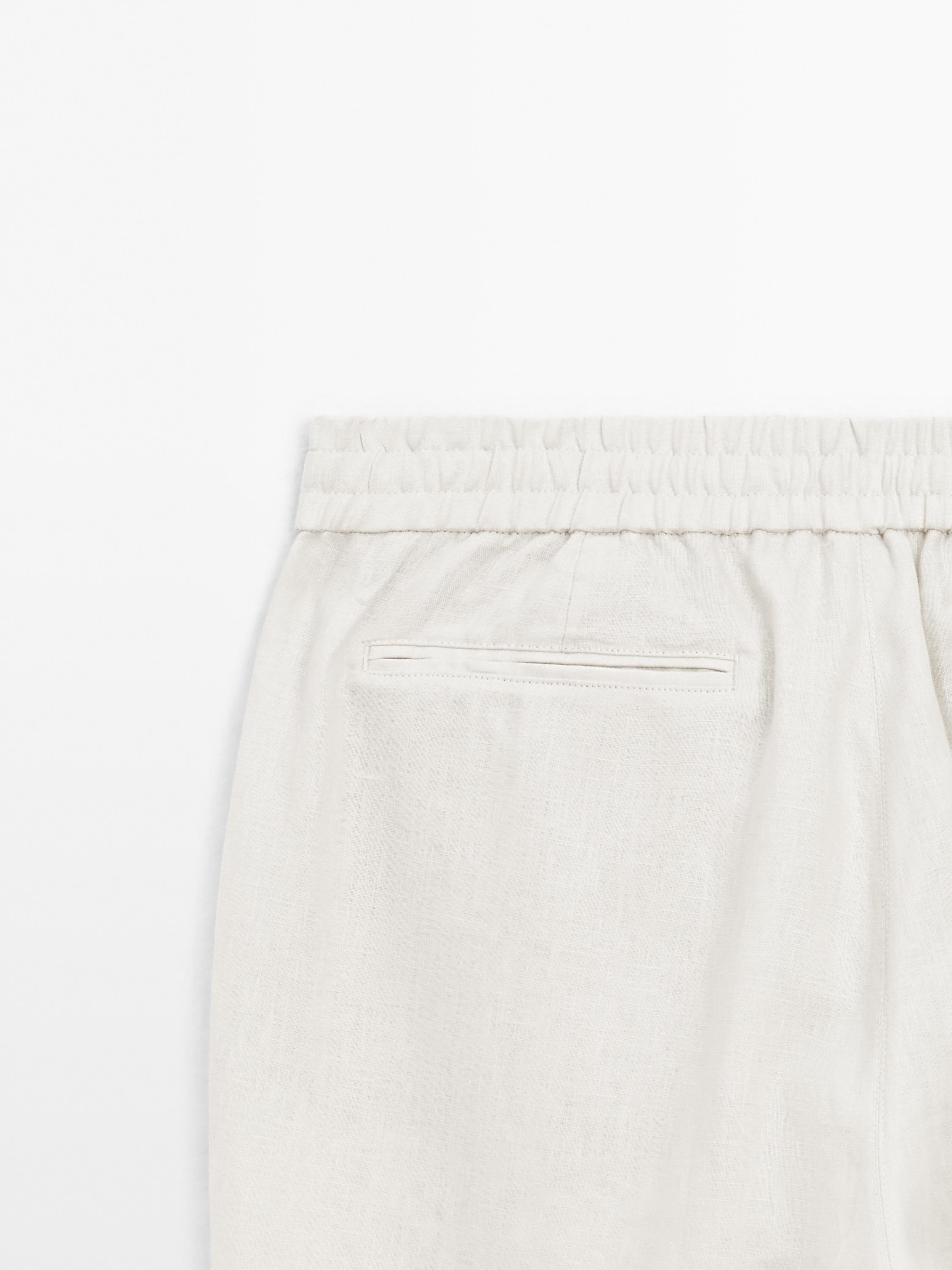 100% linen jogger trousers