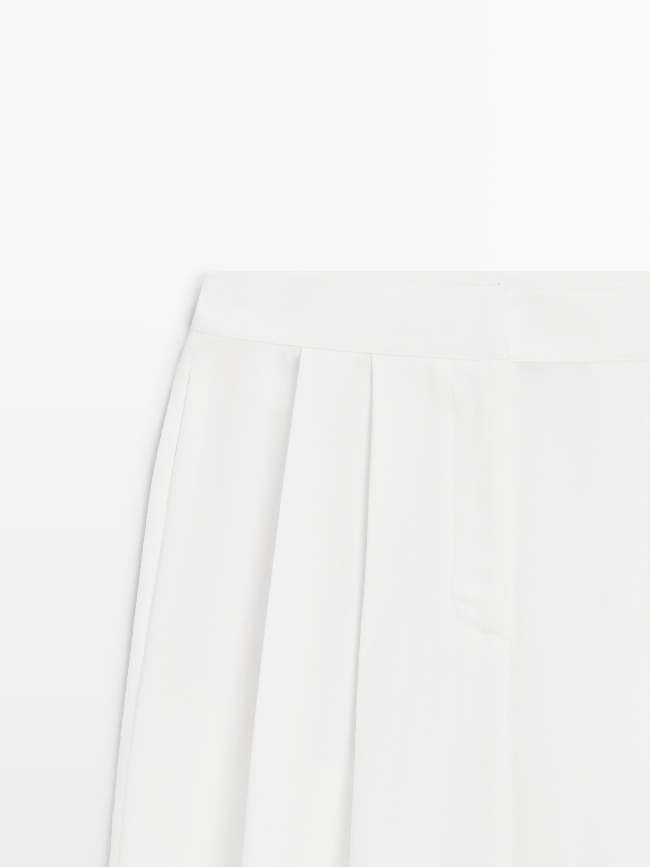 Crepe suit trousers — Off white (alternate view)