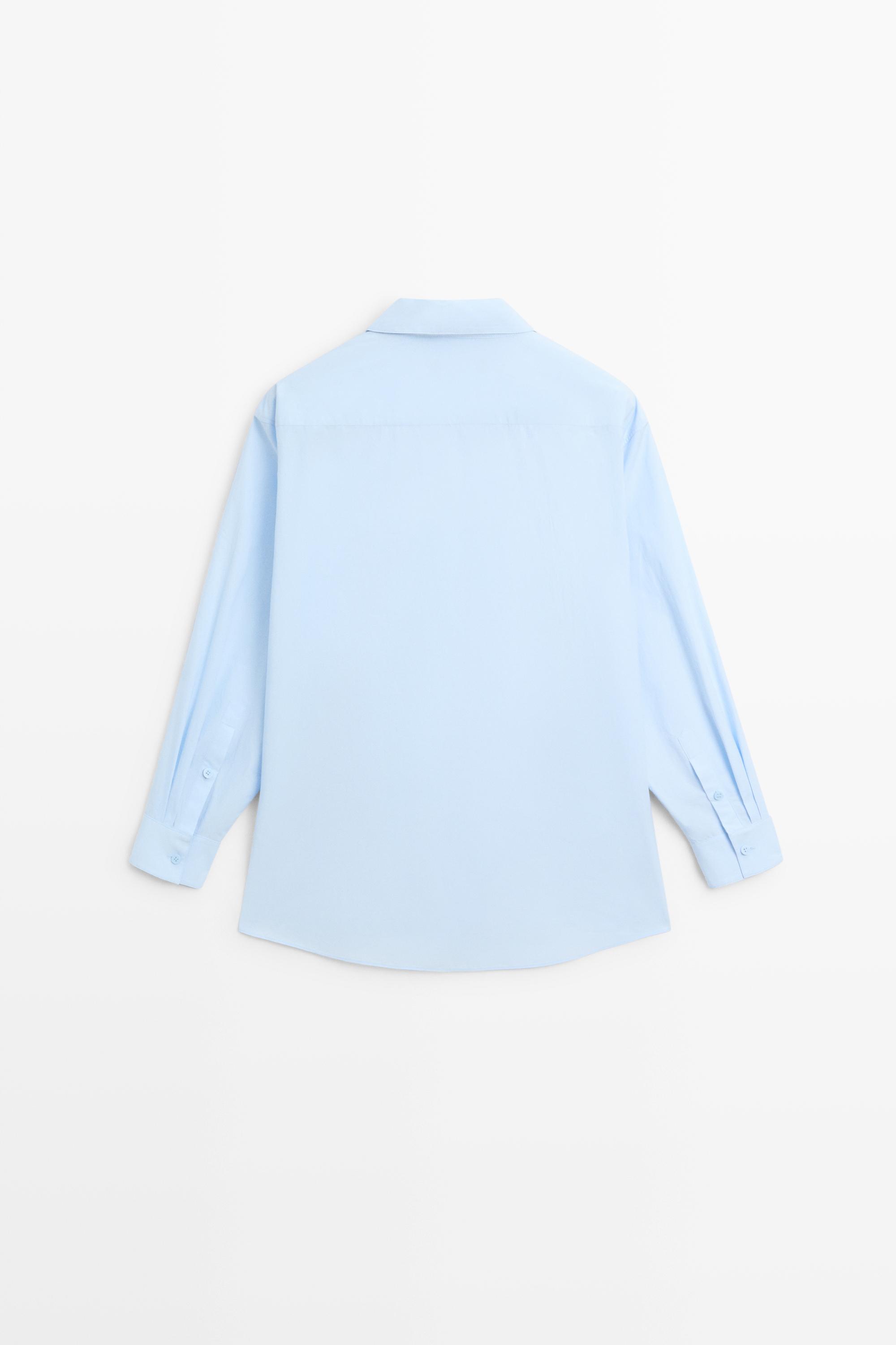 100% cotton poplin shirt — SKY BLUE
