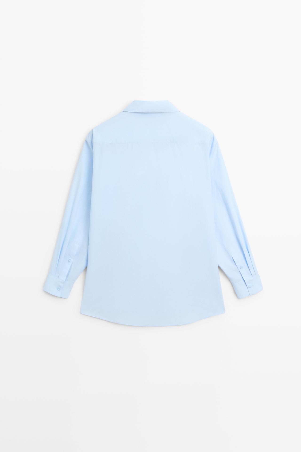 100% cotton poplin shirt — SKY BLUE