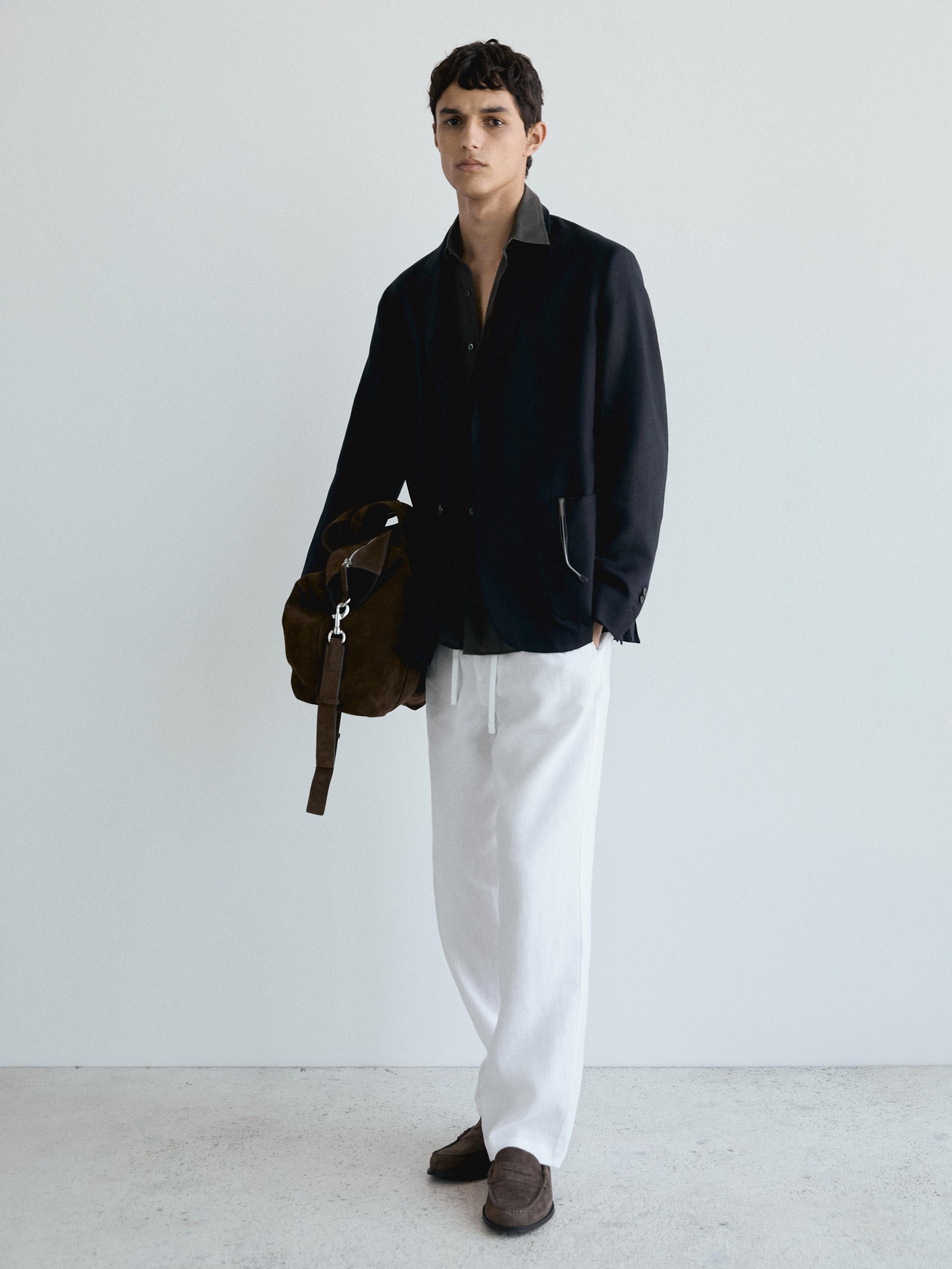 Split suede penny loafers