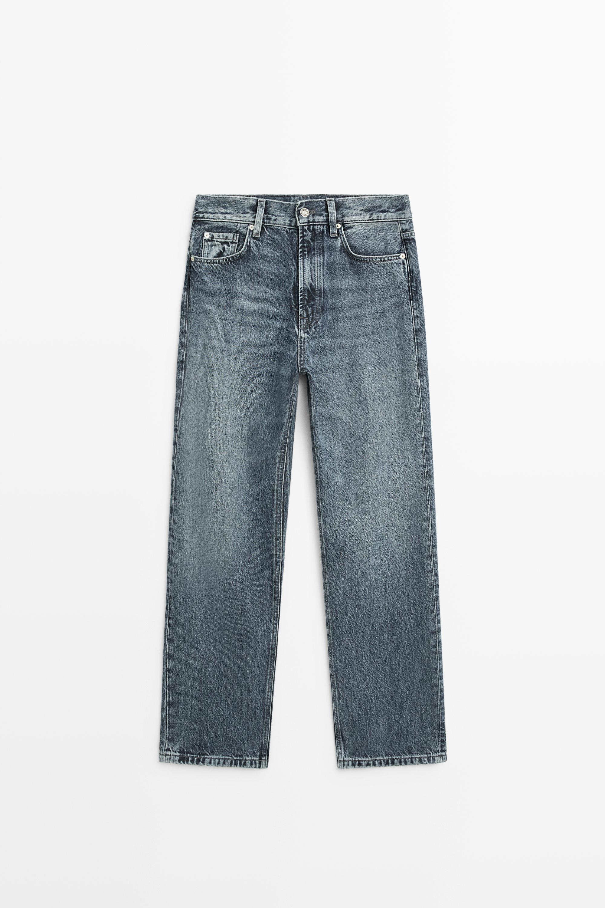 Straight-Fit-Jeans mit hohem Bund