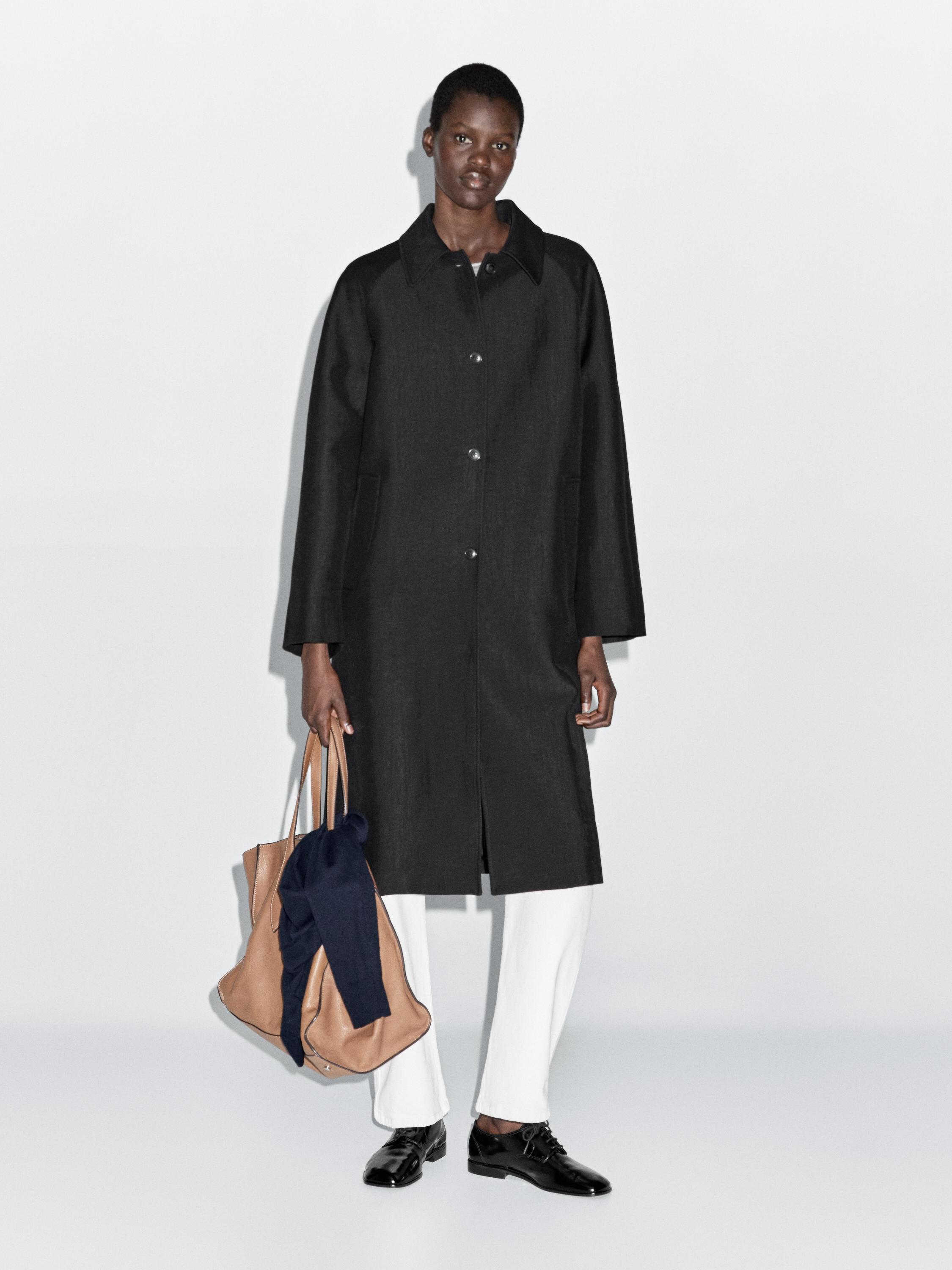 Long wool blend coat