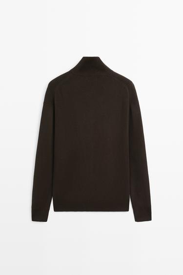 100% cotton ribbed knit cardigan — BROWN MARL 6