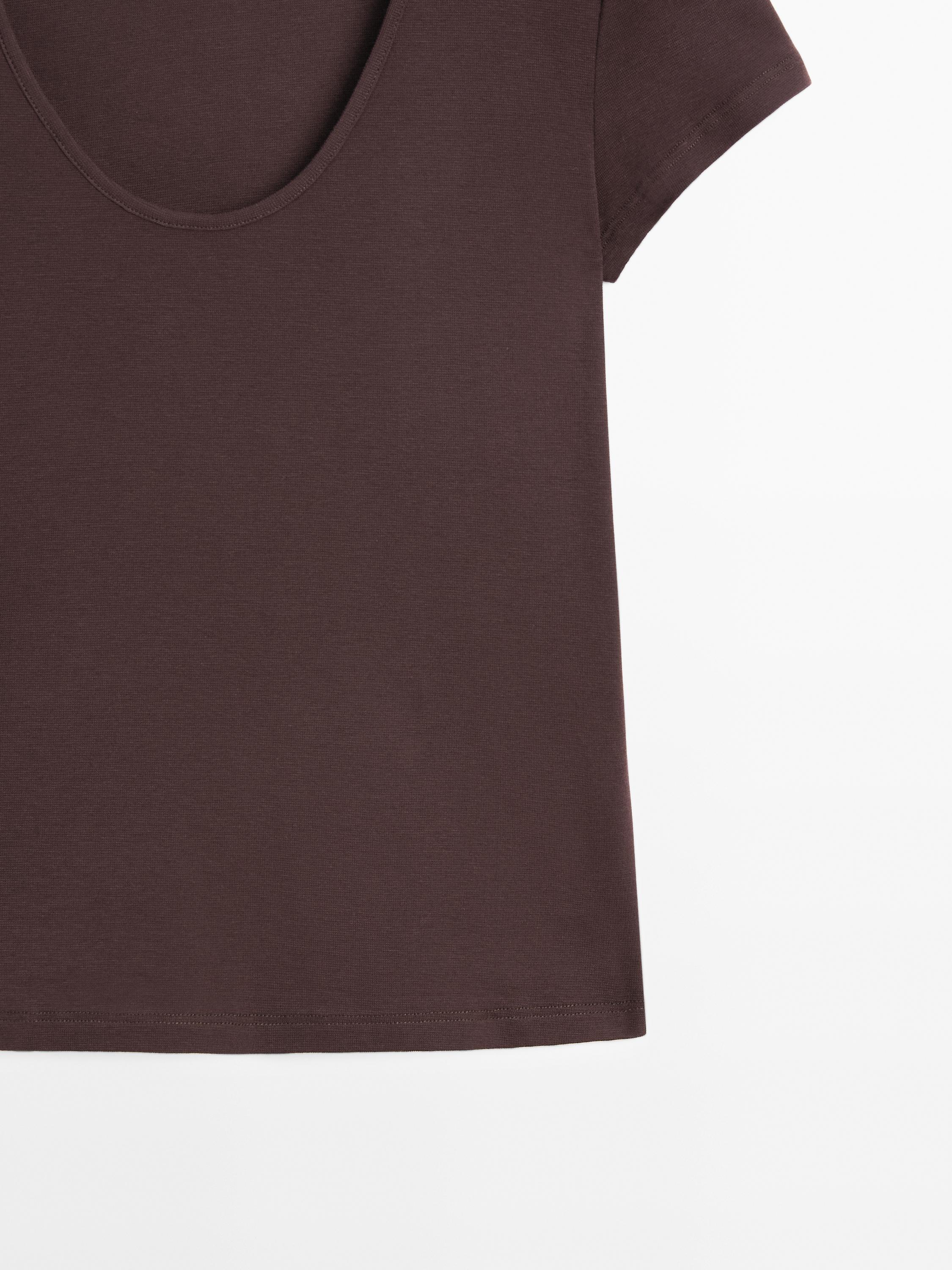 Crew neck cotton blend T-shirt