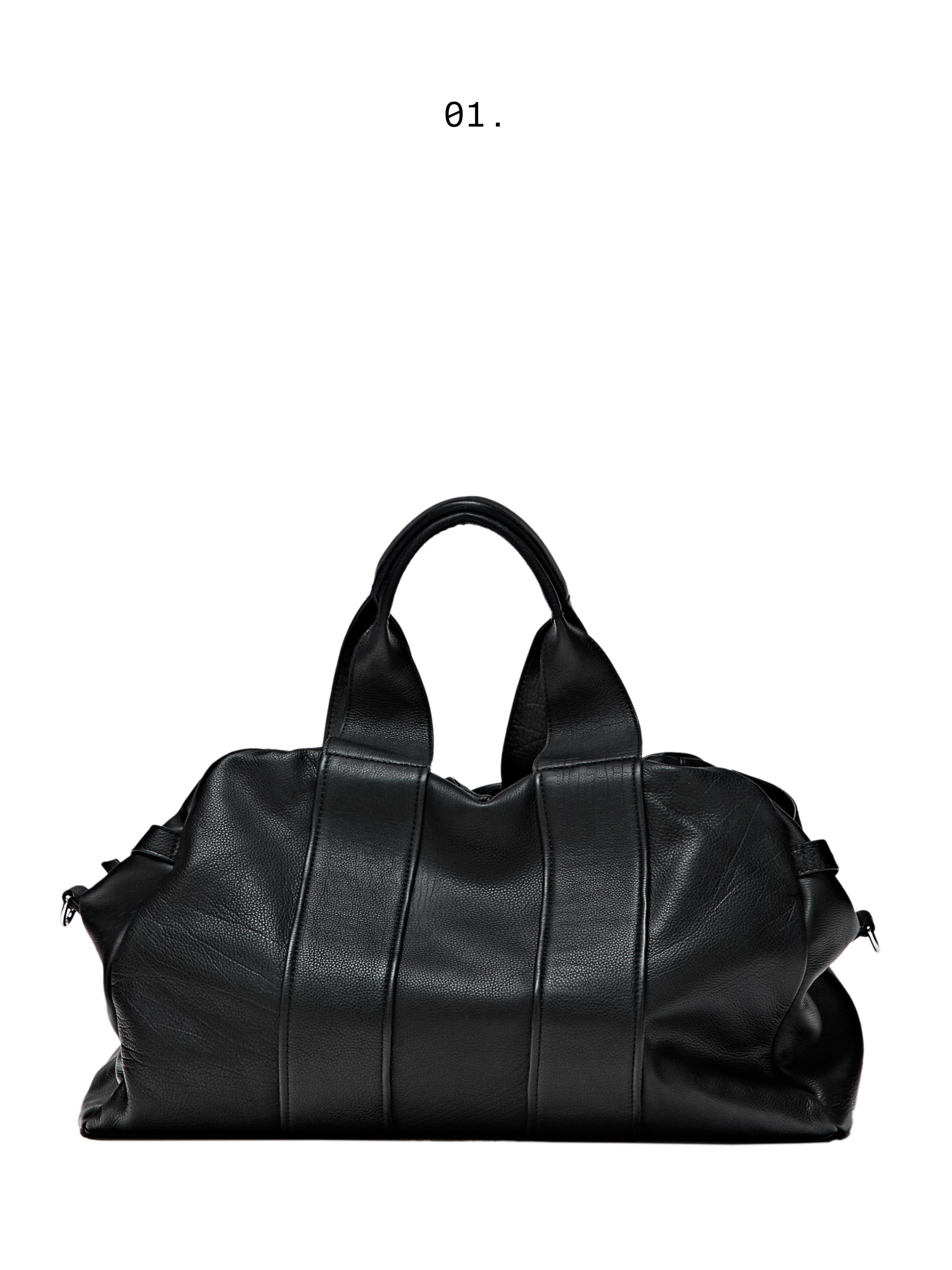 Nappa leather travel bag — BLACK