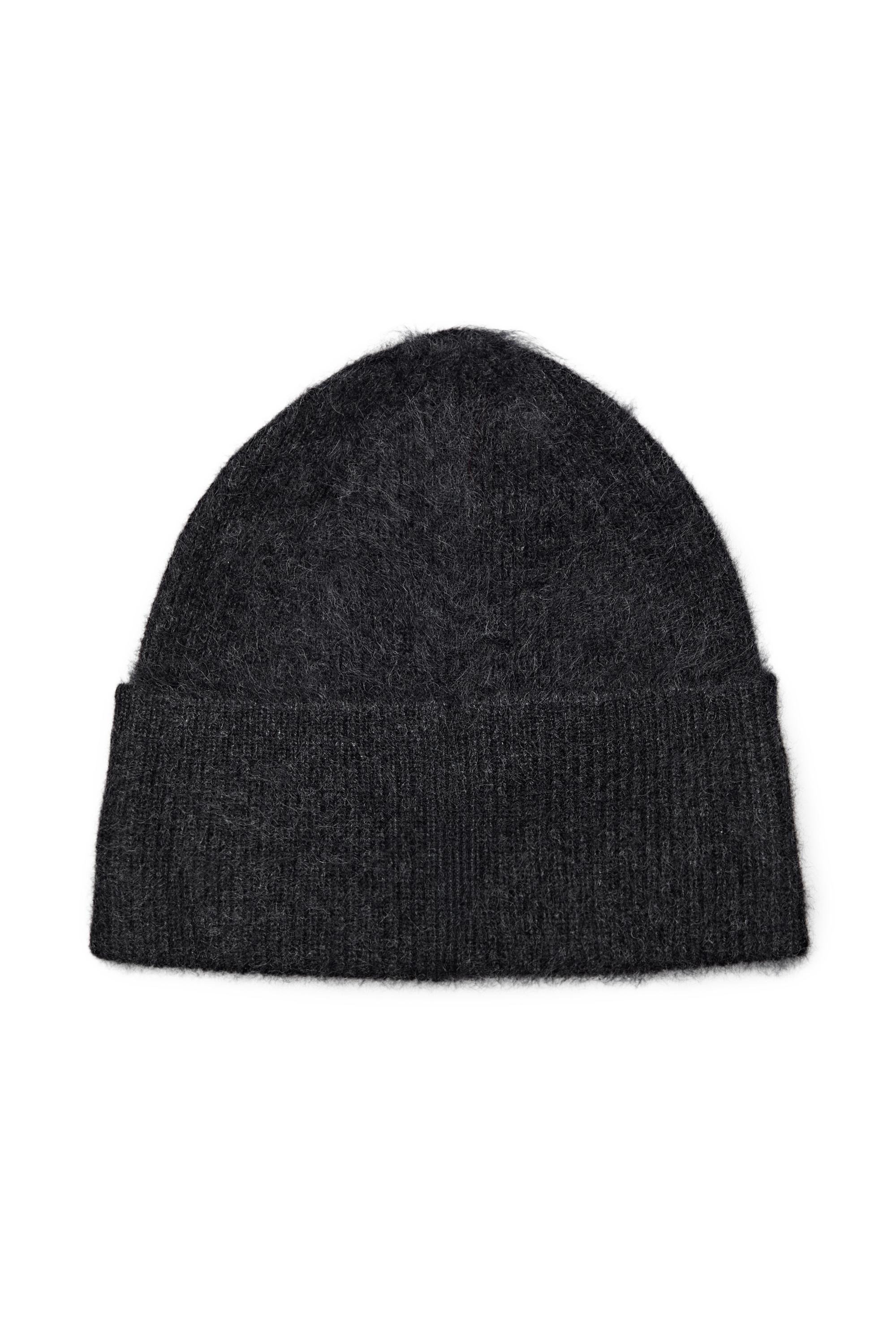 100% cashmere knit beanie — ANTHRACITE GREY