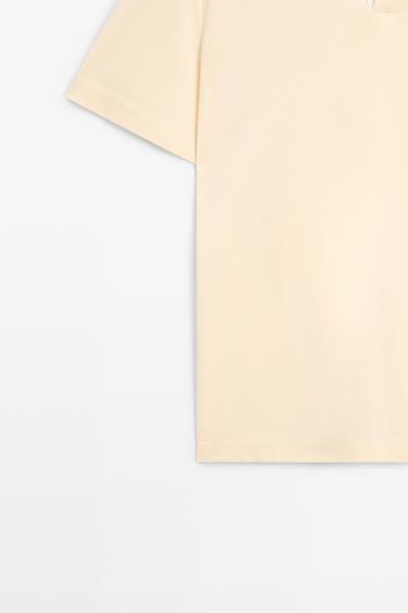 Short sleeve V-neck polo shirt — YELLOW 7