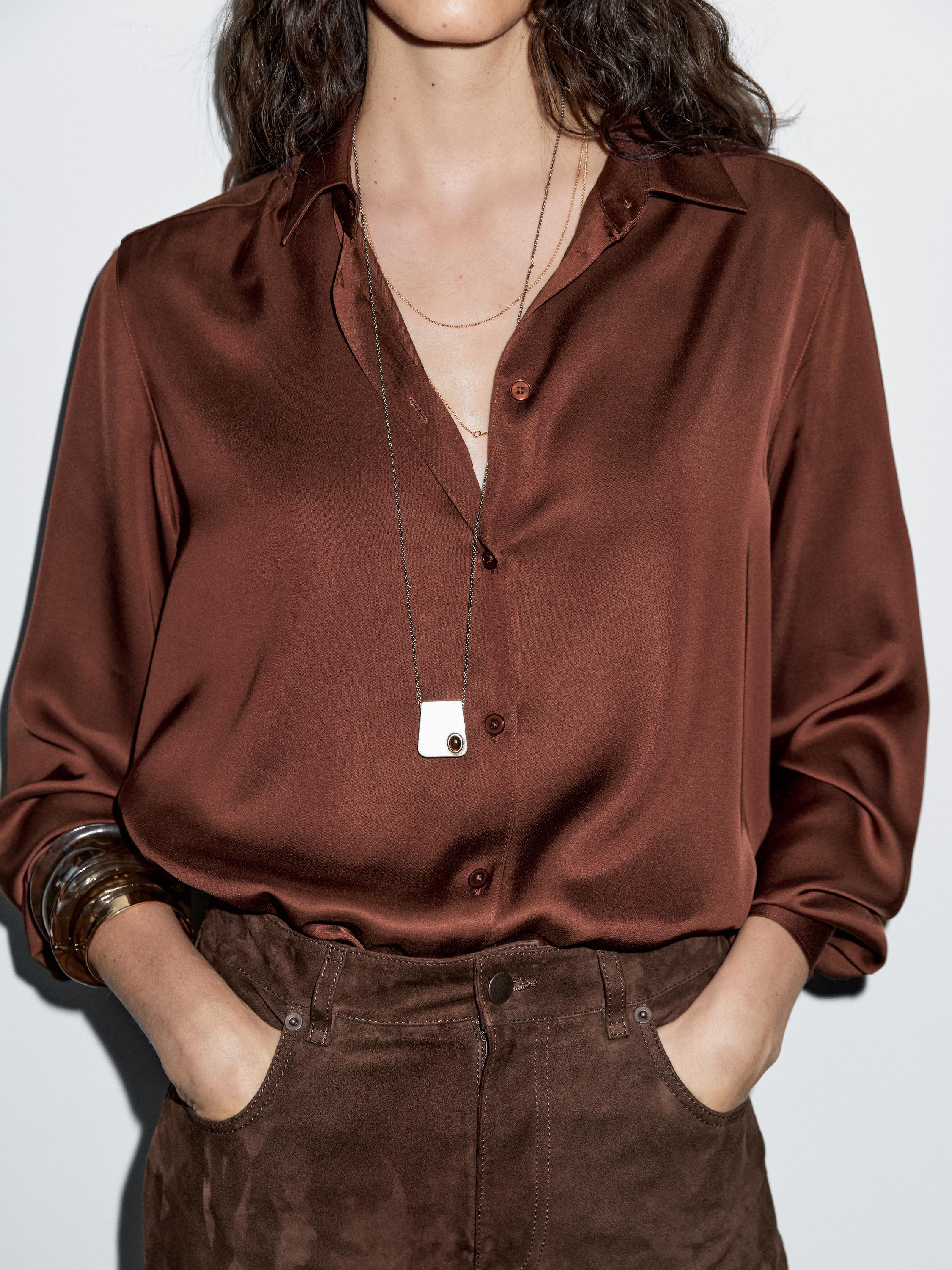 Flowing satin shirt