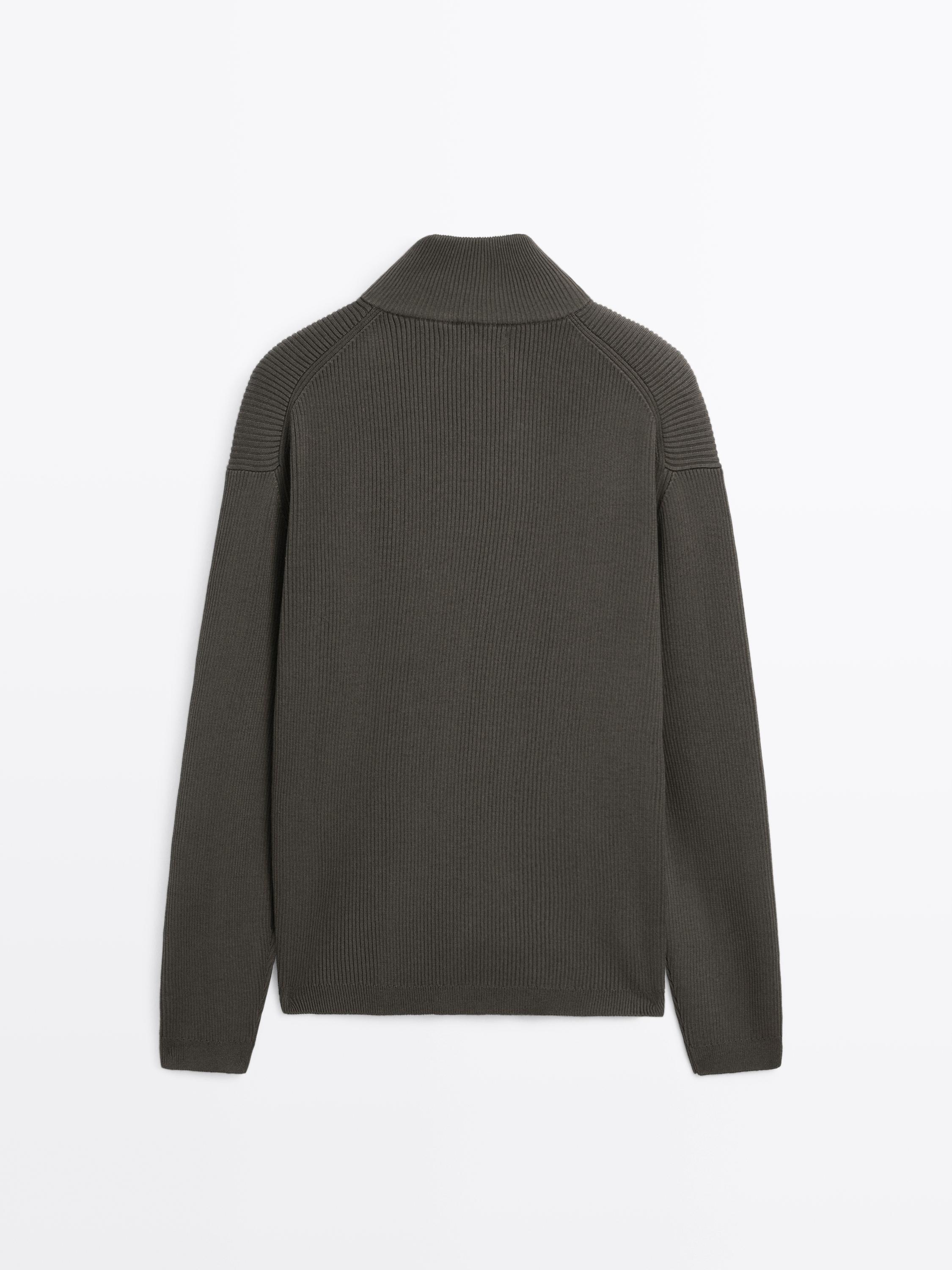 100% cotton zip cardigan