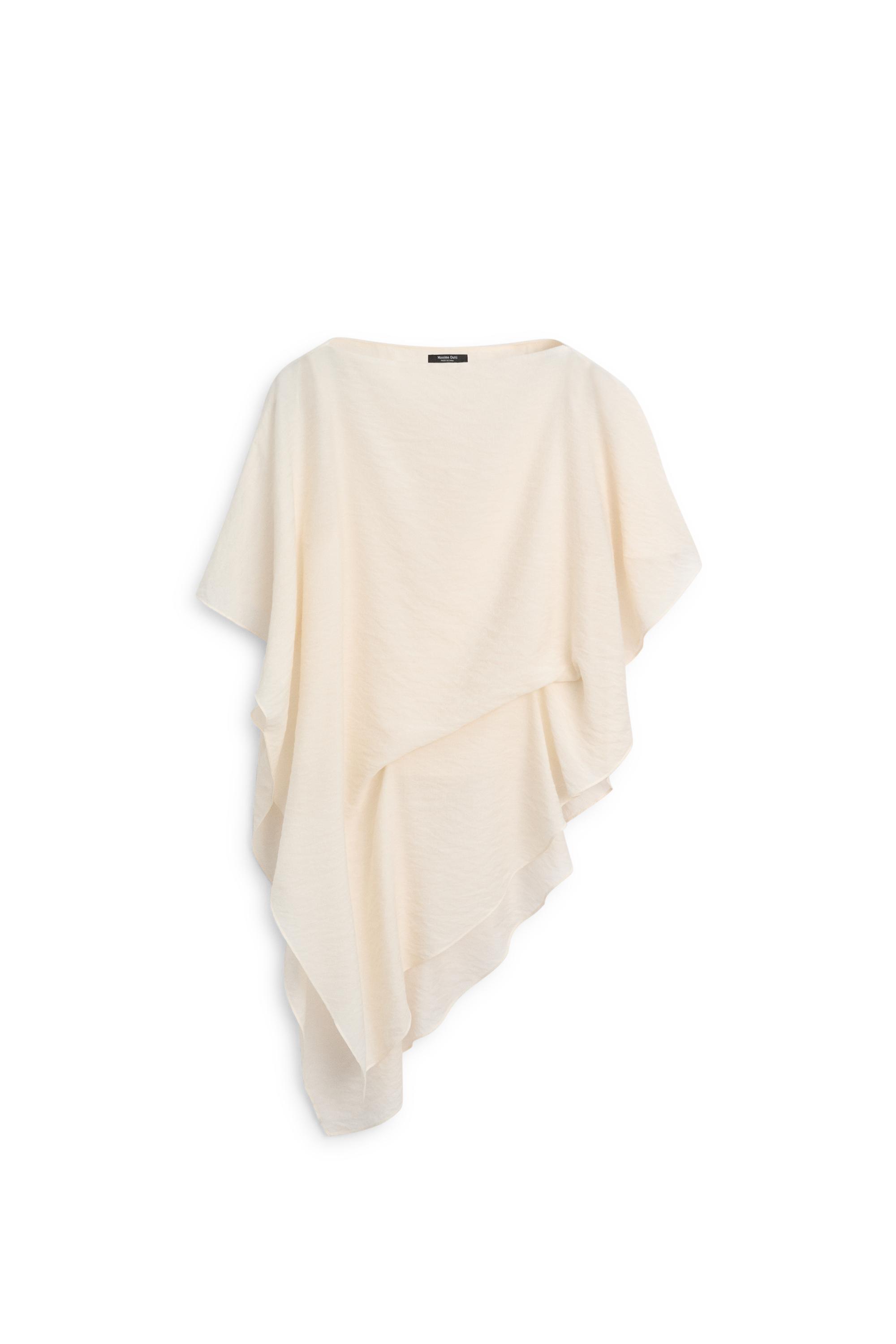 Asymmetric cape-style flowing blouse — Off white