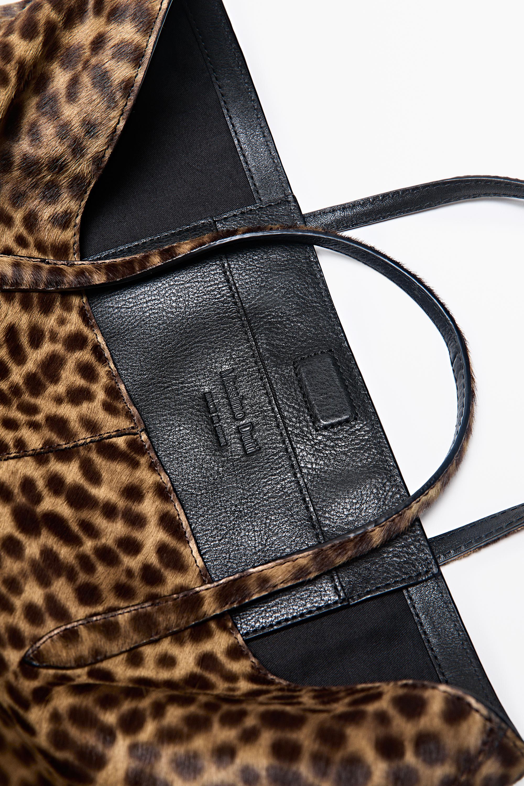 Sac tote moyen en cuir façon fourrure