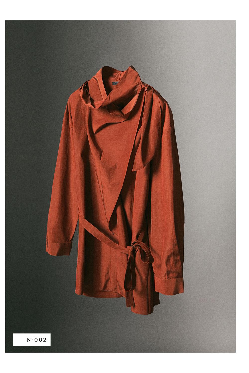 Flowing blouse with tie detail — COPPER