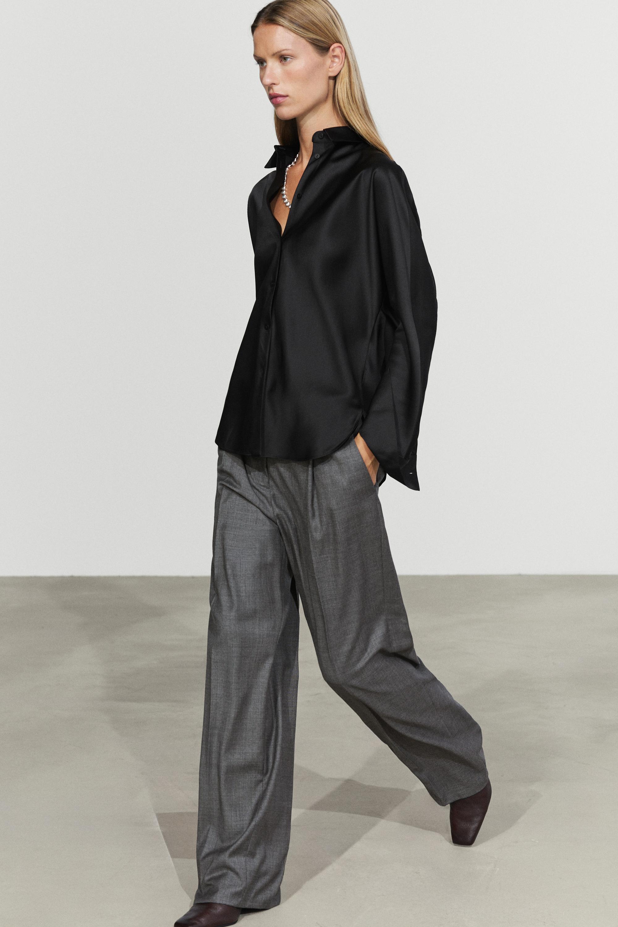 Flowing satin shirt