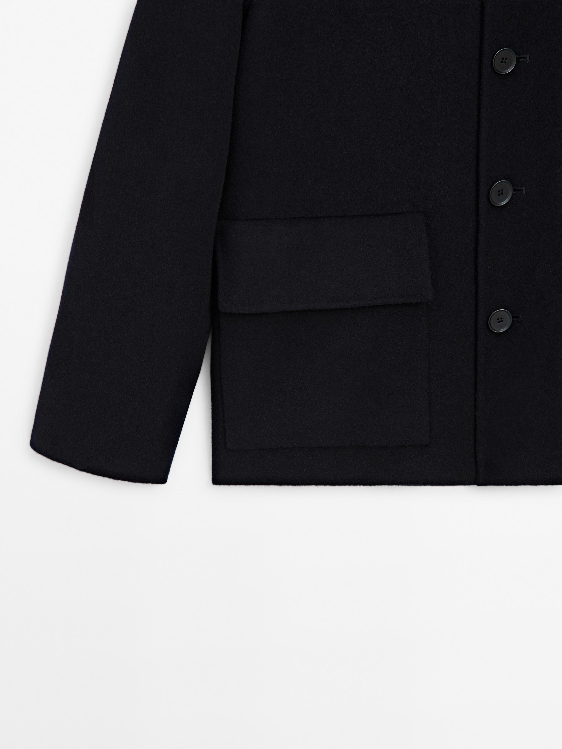 Double 100% wool overshirt