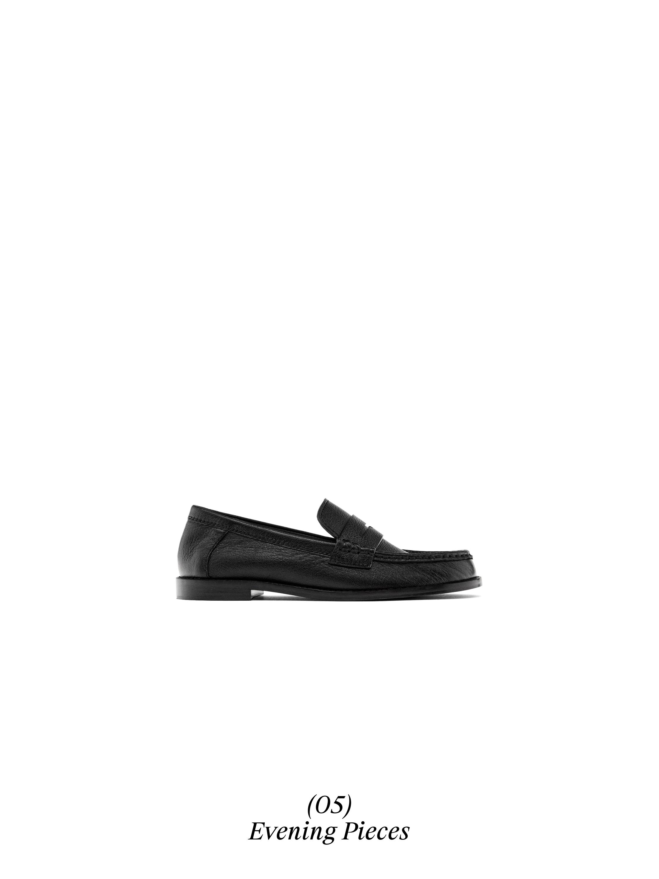 Mock croc embossed loafers — BROWN