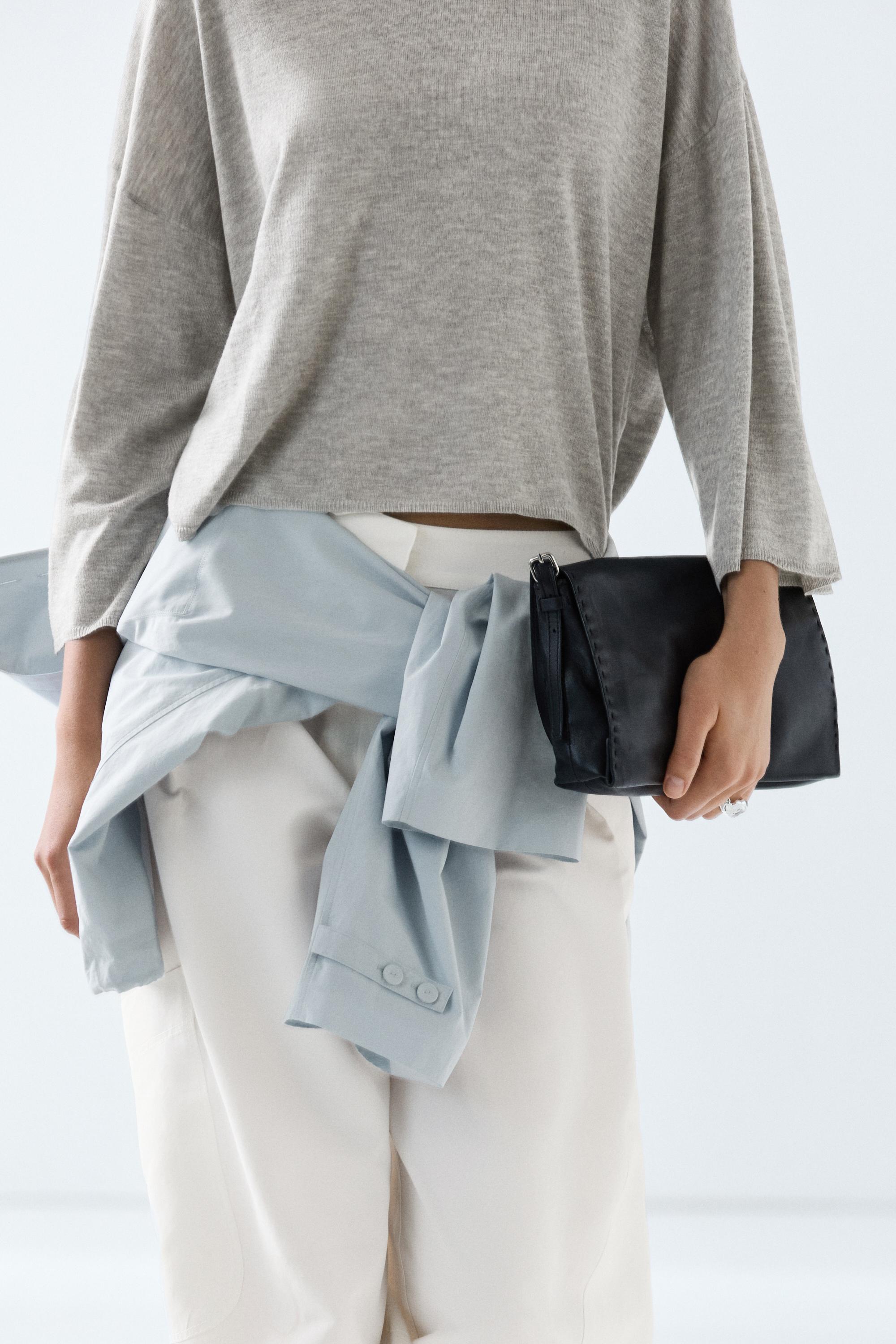 Round neck knit sweater — GREY MARL