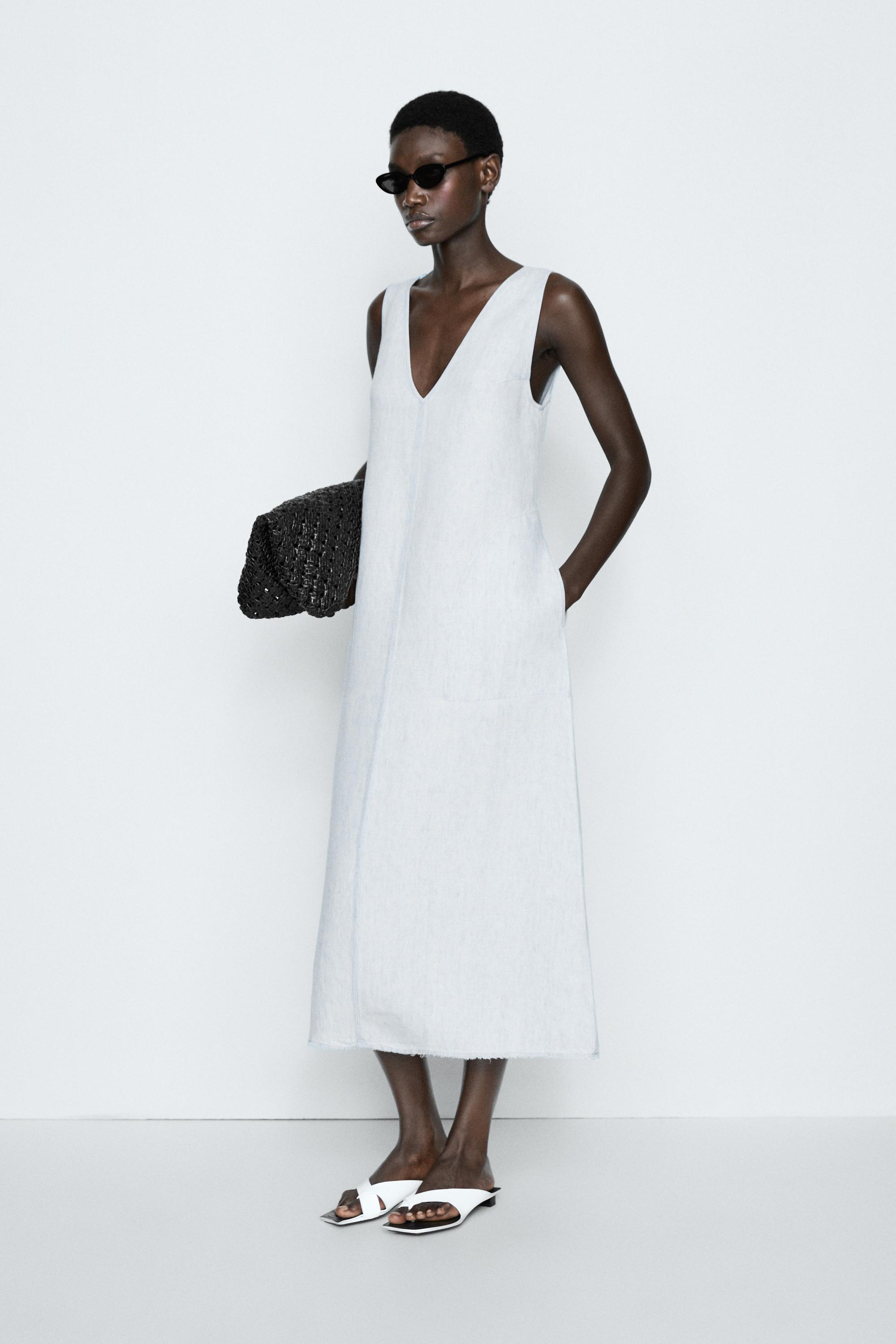 100% Linen Midi Dress - STUDIO