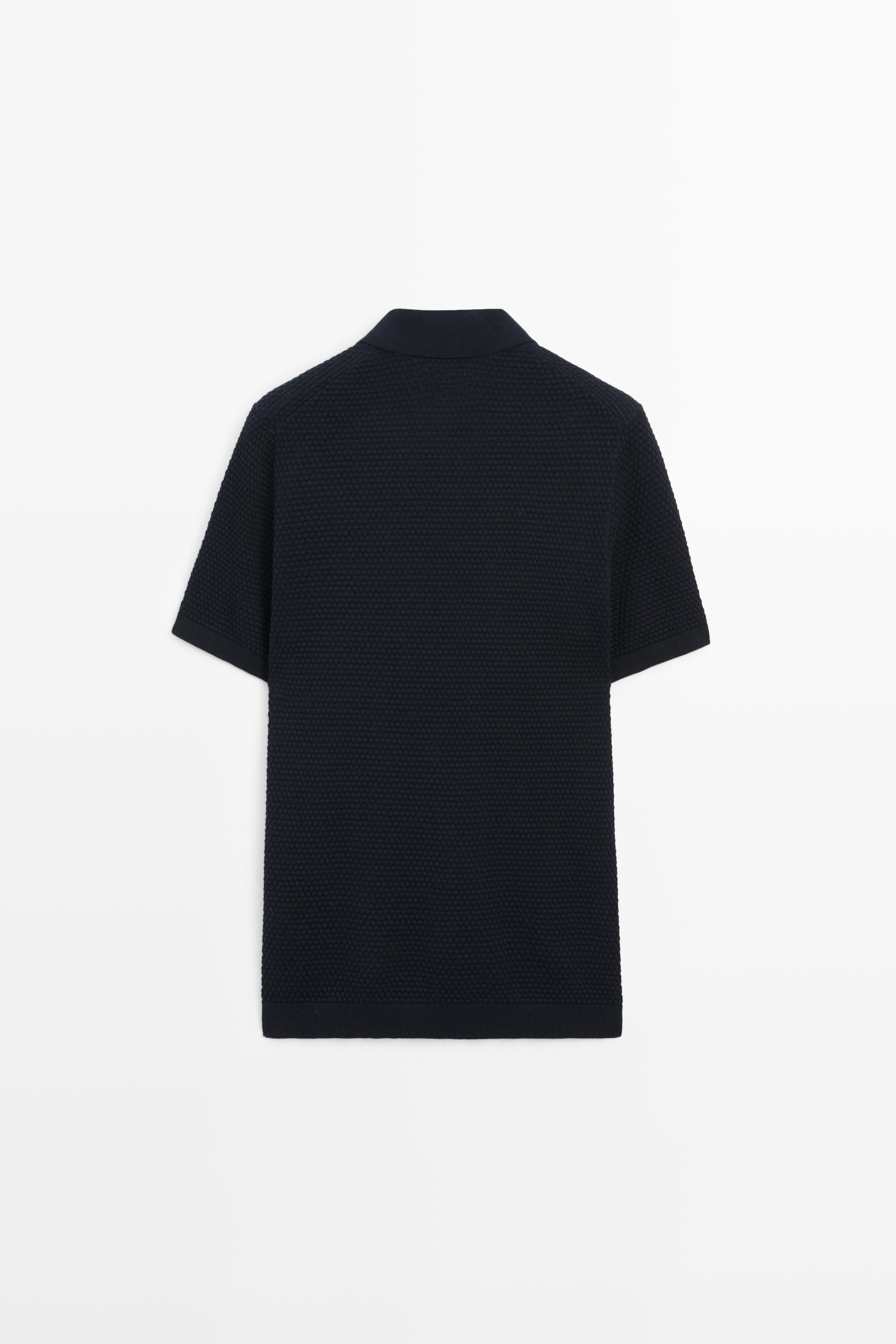 100% Cotton Short Sleeve Knit Polo — NAVY BLUE