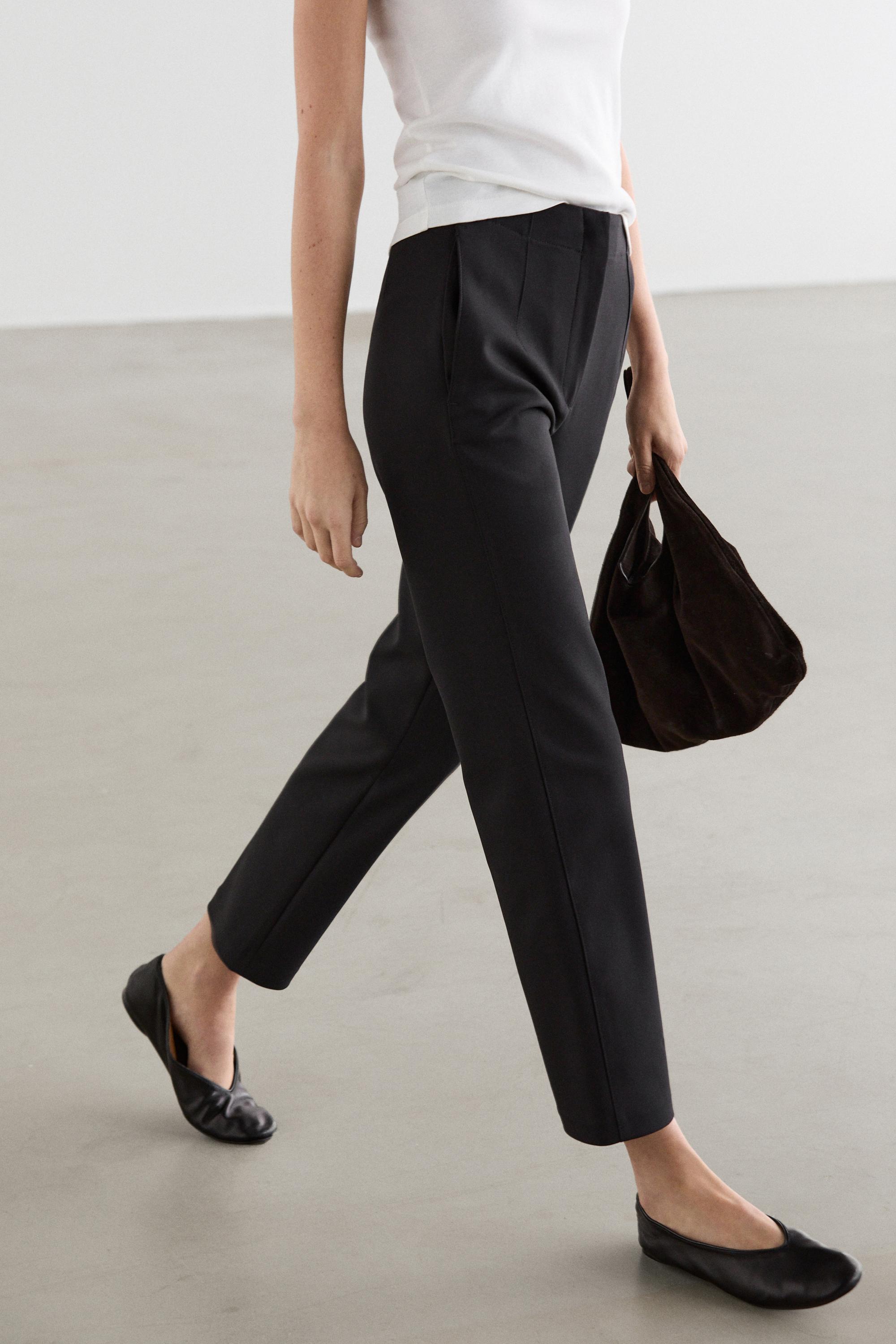Technical cotton blend trousers