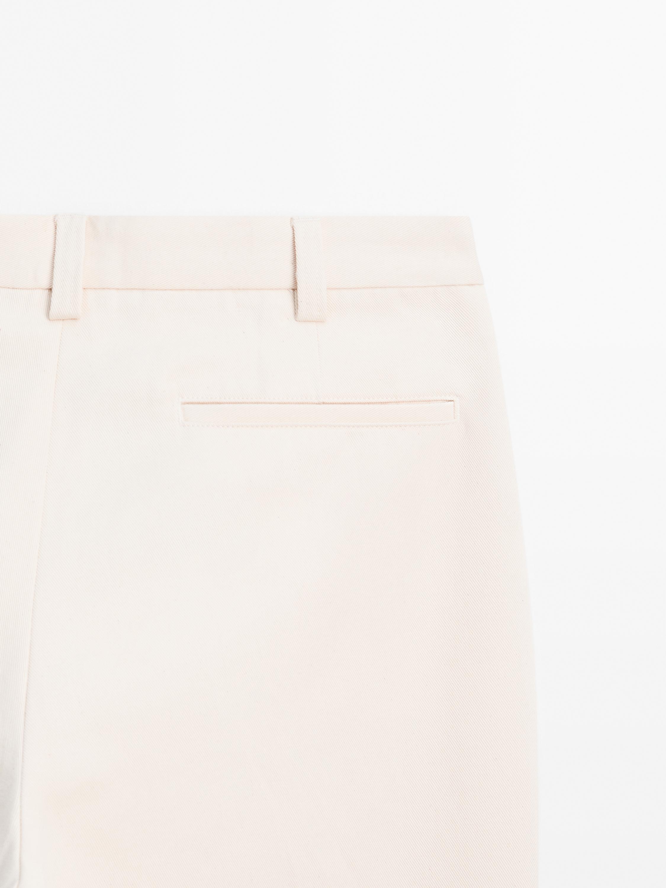 100% cotton straight-leg trousers